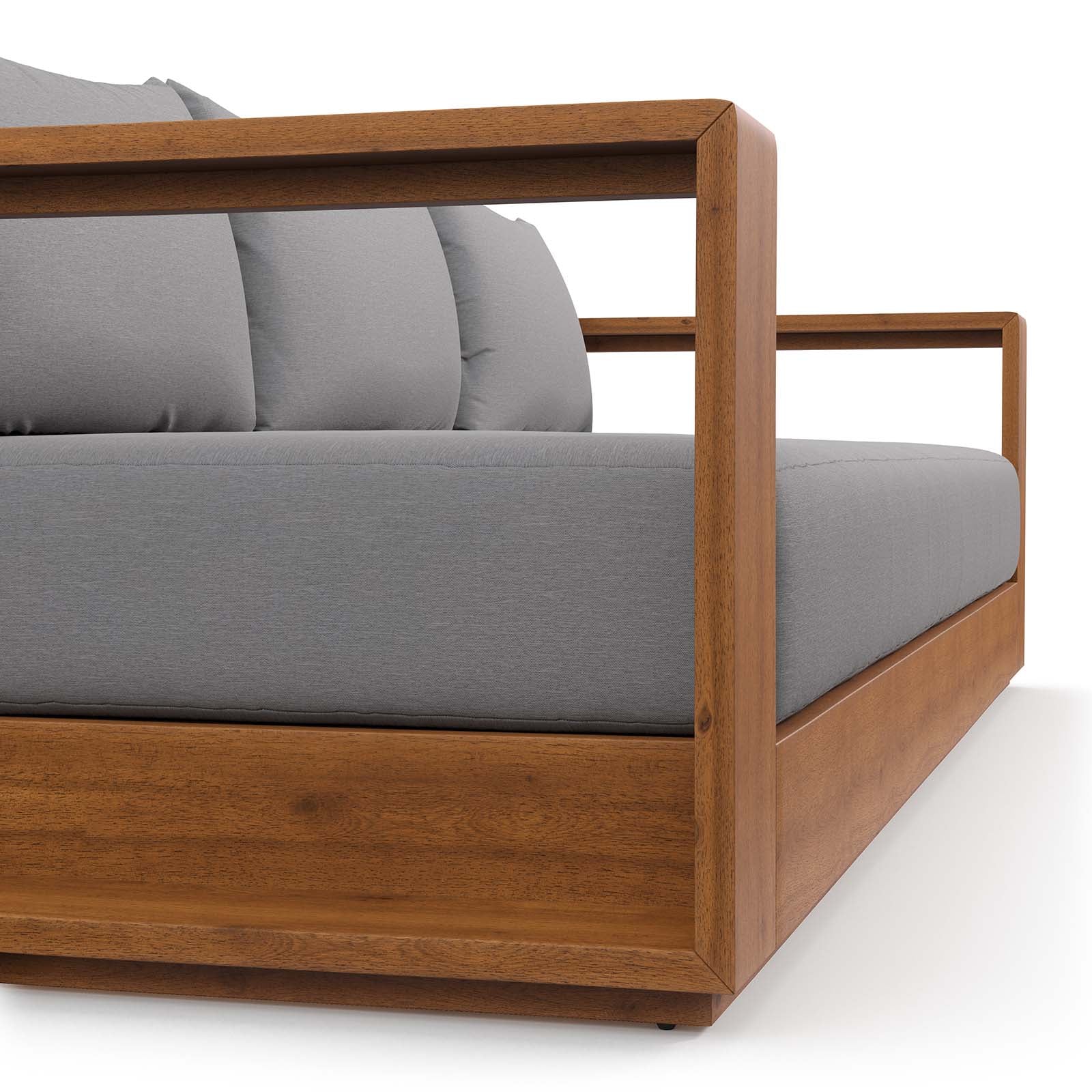 Outdoor Acacia Wood Patio Sofa by Modway