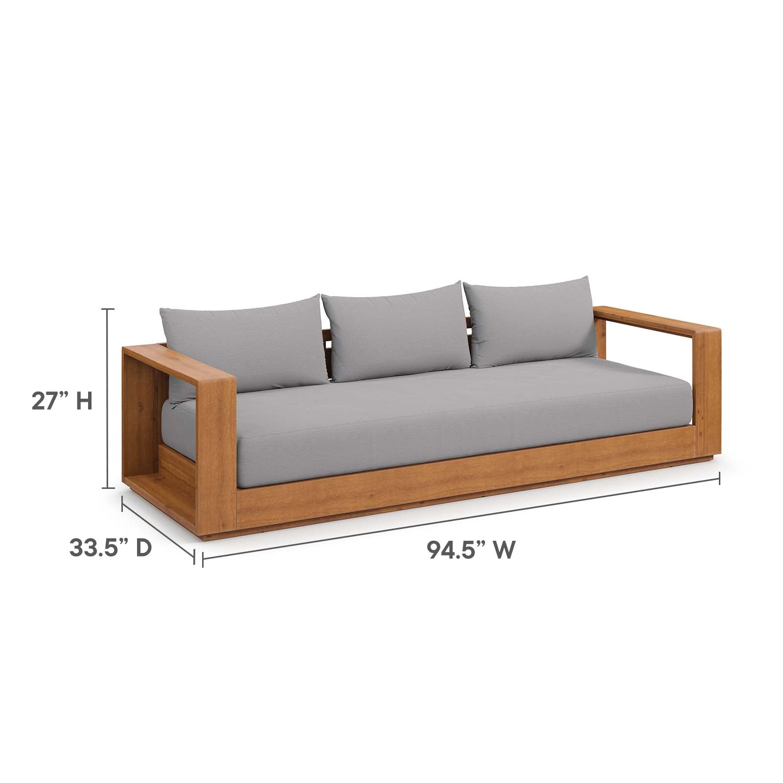 Outdoor Acacia Wood Patio Sofa by Modway