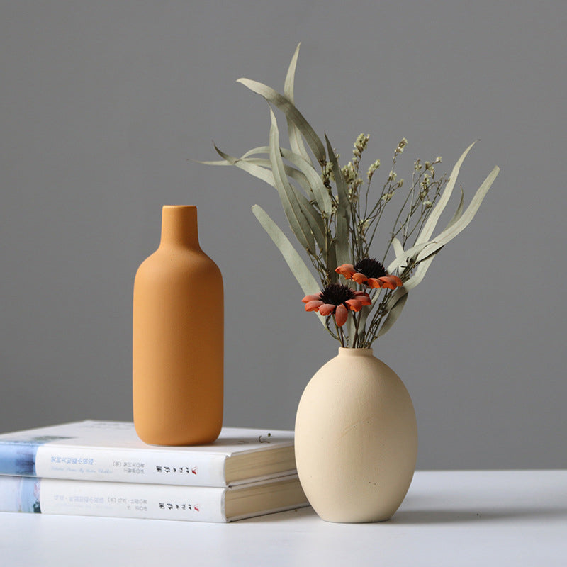 Three-Piece Ceramic Vase Set Modern Home Floral Decoration