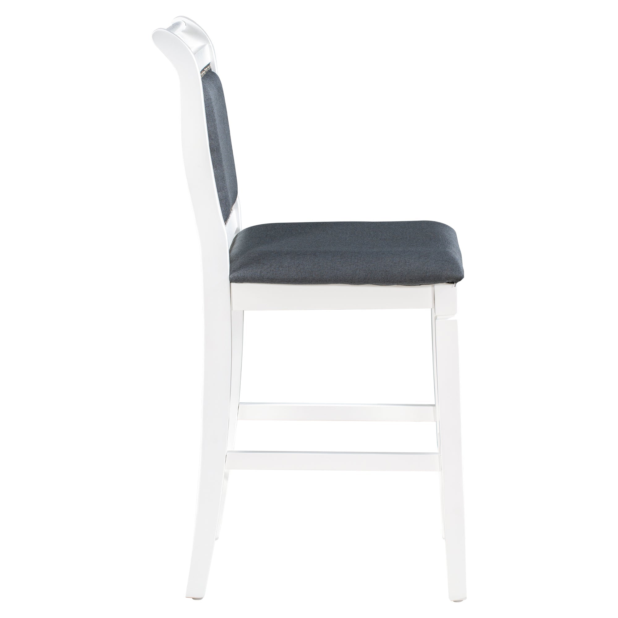 3-Piece Drop Leaf Dining Table Set White Gray