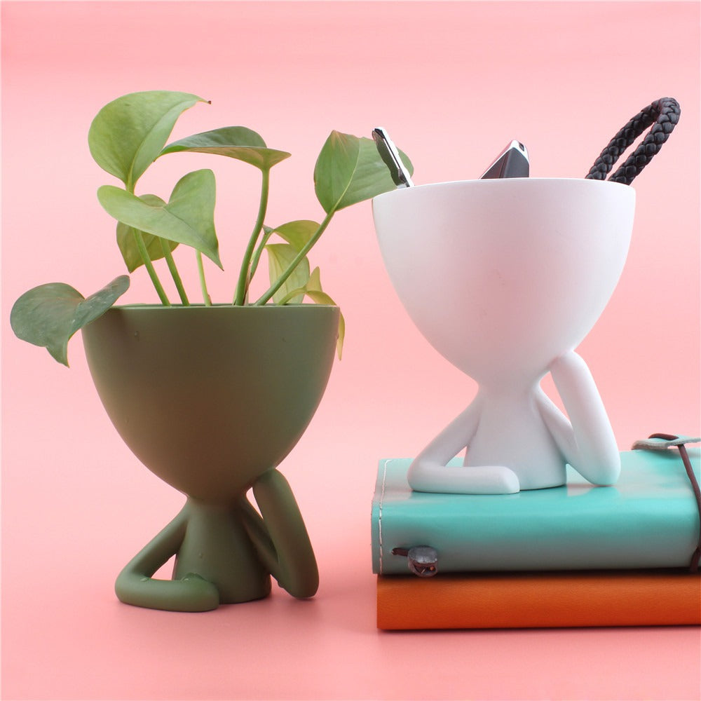 Cartoon Cheek Support Figurine Creative Desktop Home Decoration