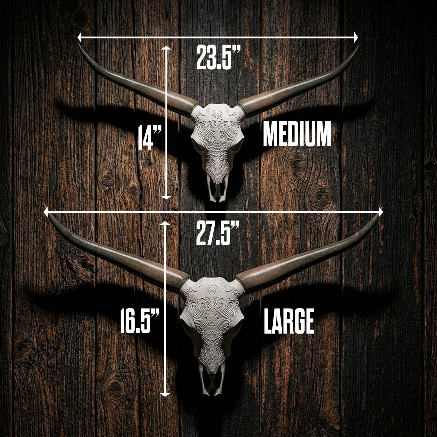 Faux Steer Skull Horns Western Wall Decor Rustic Artwork