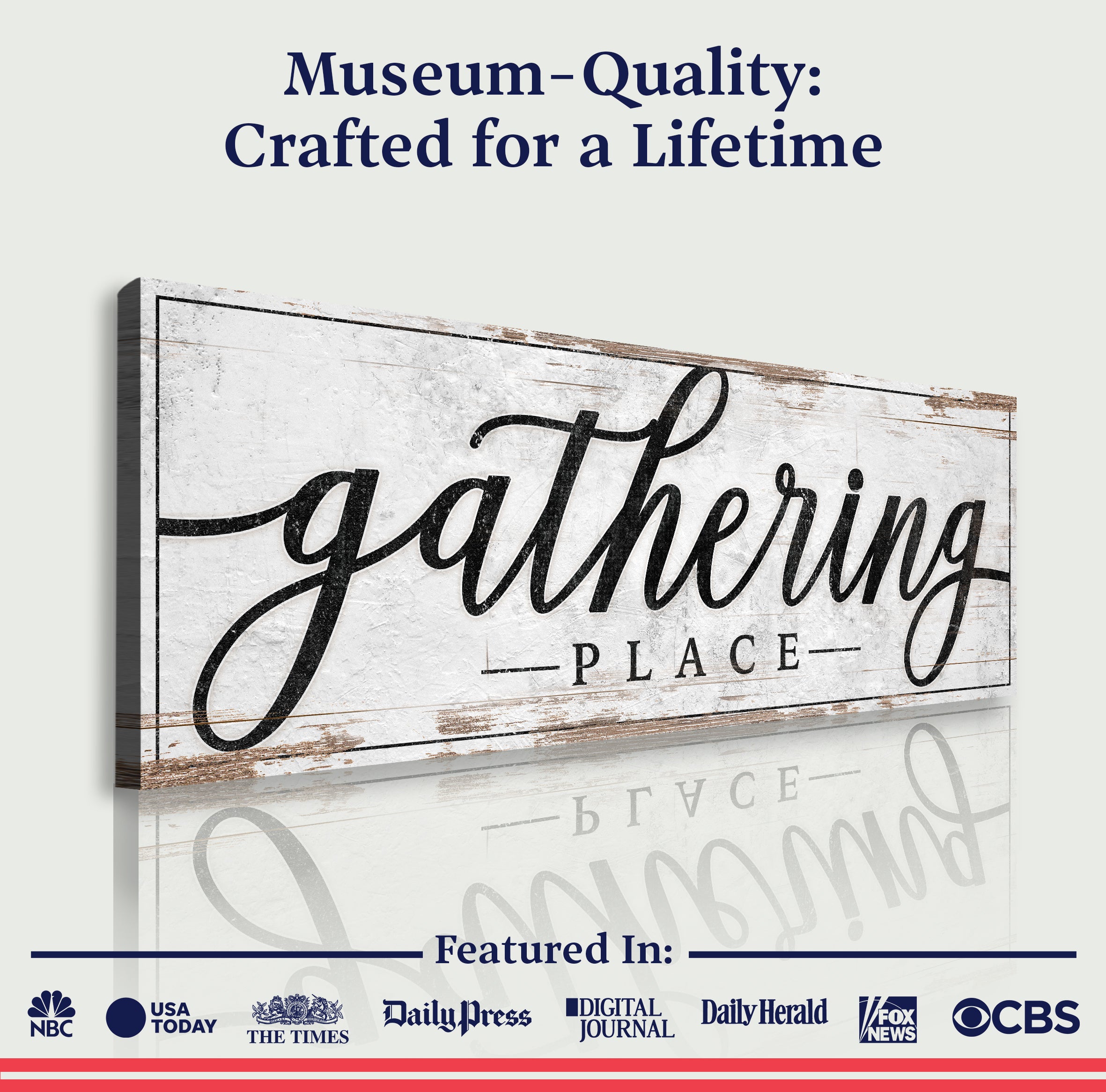 Gathering Place Kitchen Sign Canvas Wall Art Decor
