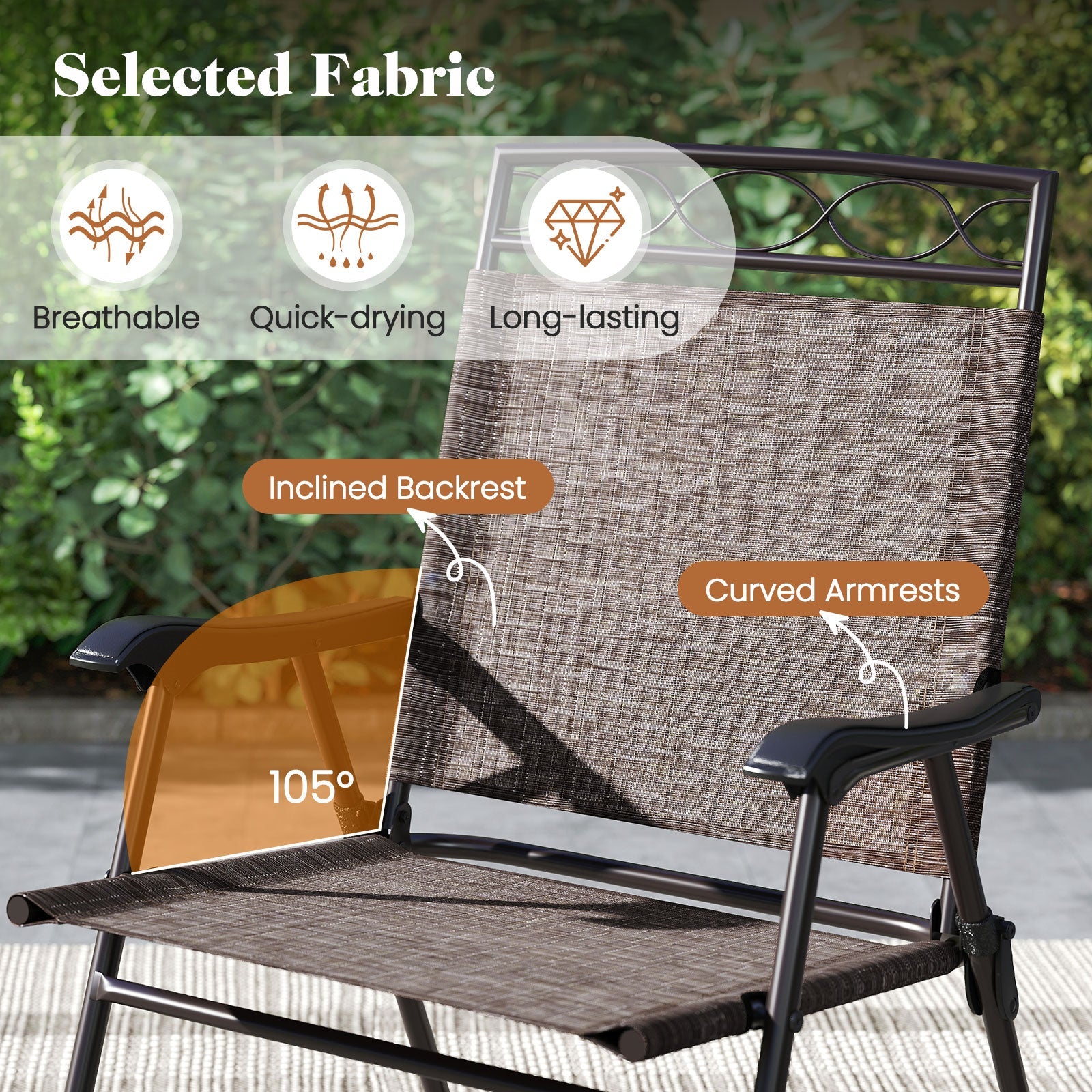 3-Piece Outdoor Bistro Dining Set with Umbrella Hole