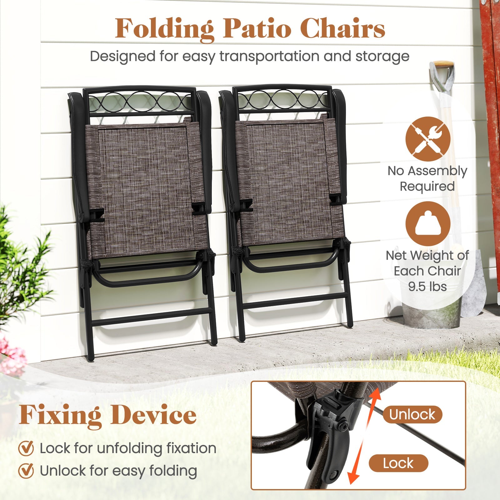 3-Piece Outdoor Bistro Dining Set with Umbrella Hole