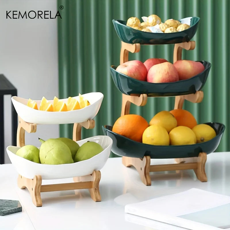 Multi-Layer Fruit Plate Snack Dish Modern Home Organizer