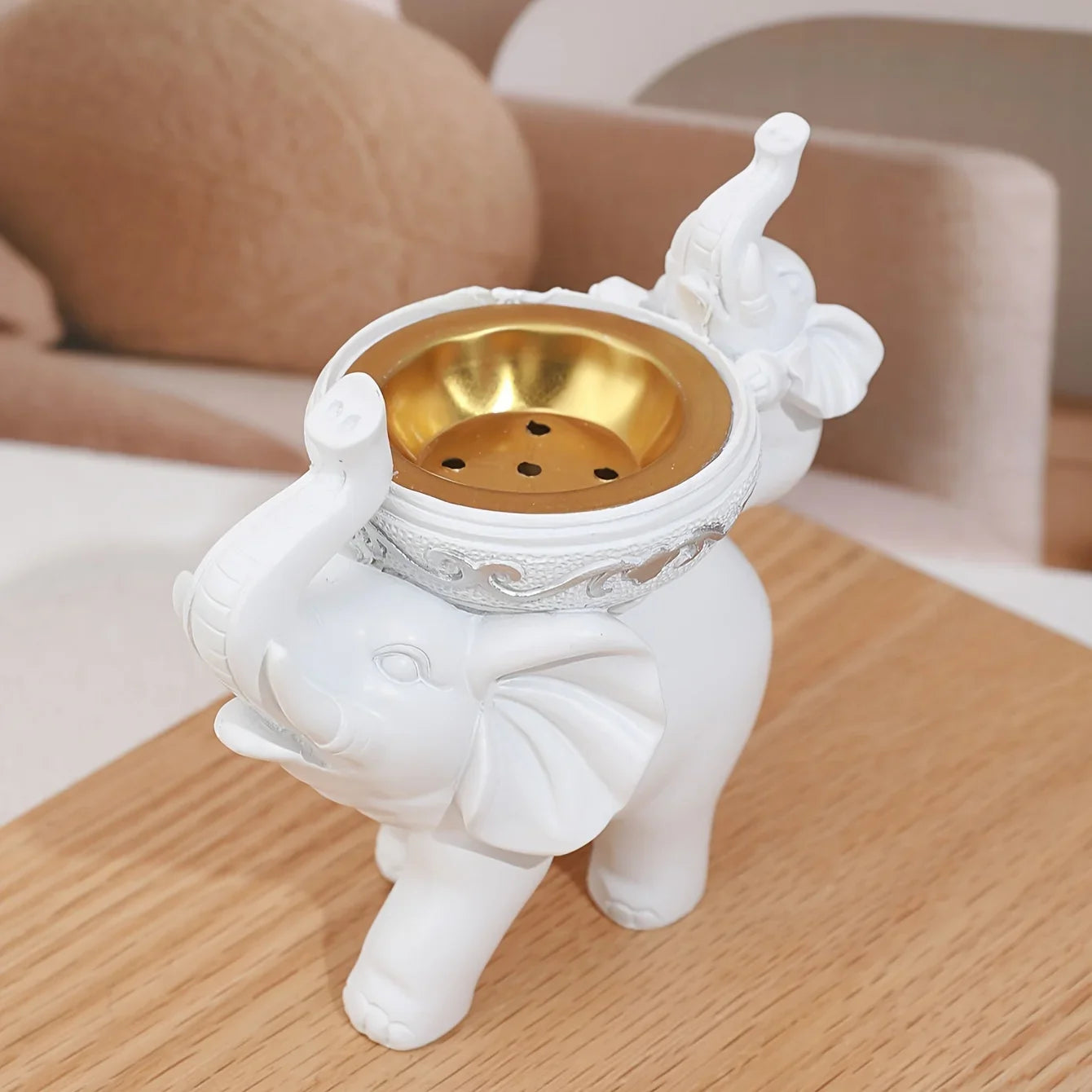 Elephant Figurine Candy Tray Key Bowl Home Decor Storage