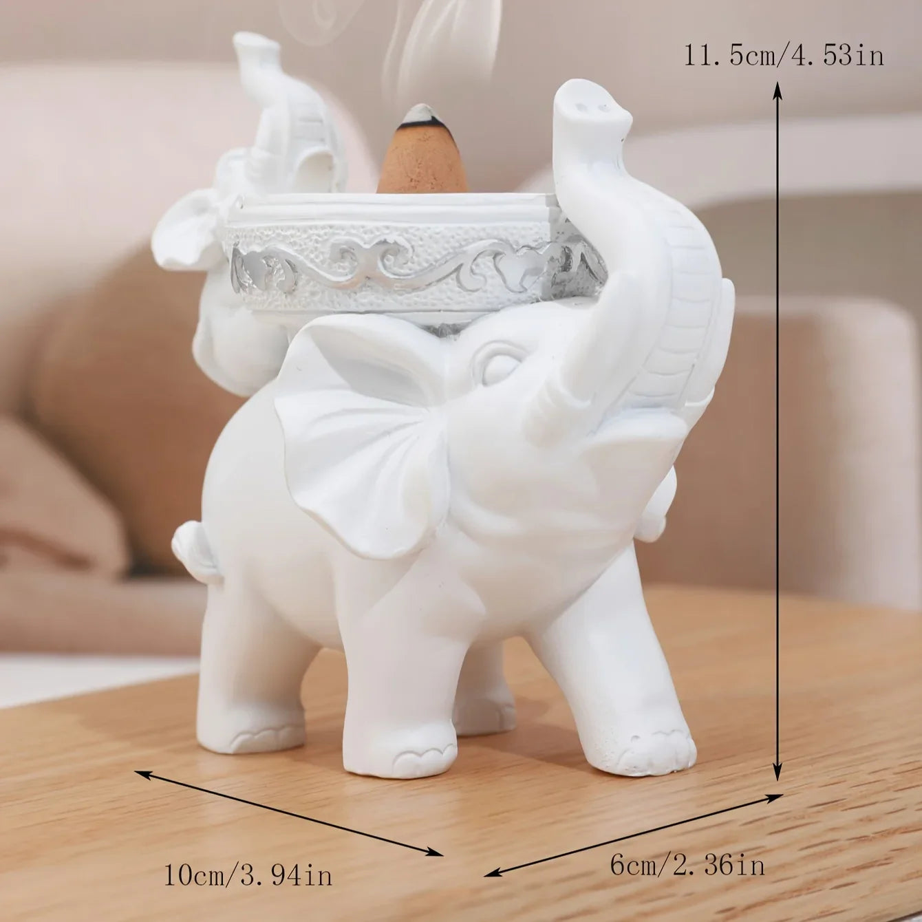 Elephant Figurine Candy Tray Key Bowl Home Decor Storage