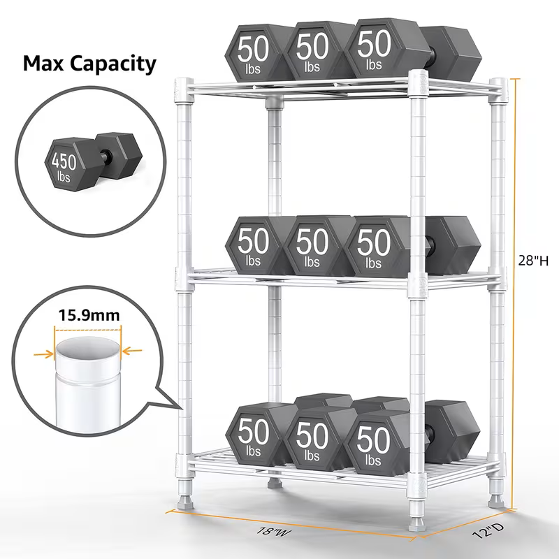 Adjustable Wire Shelving Rack Multi-Tier Storage Shelf Unit