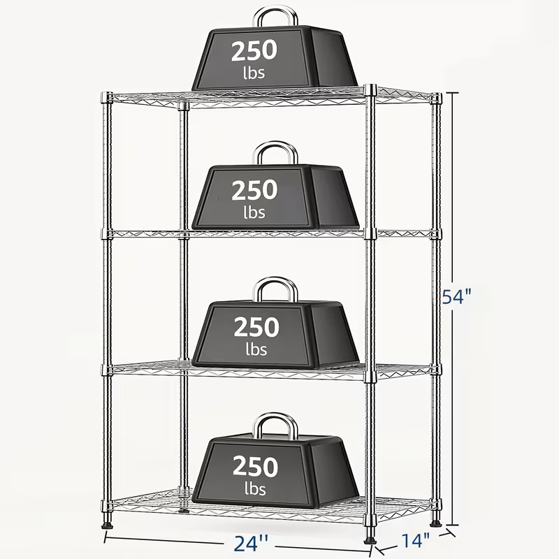 Adjustable Wire Shelving Rack Multi-Tier Storage Shelf Unit