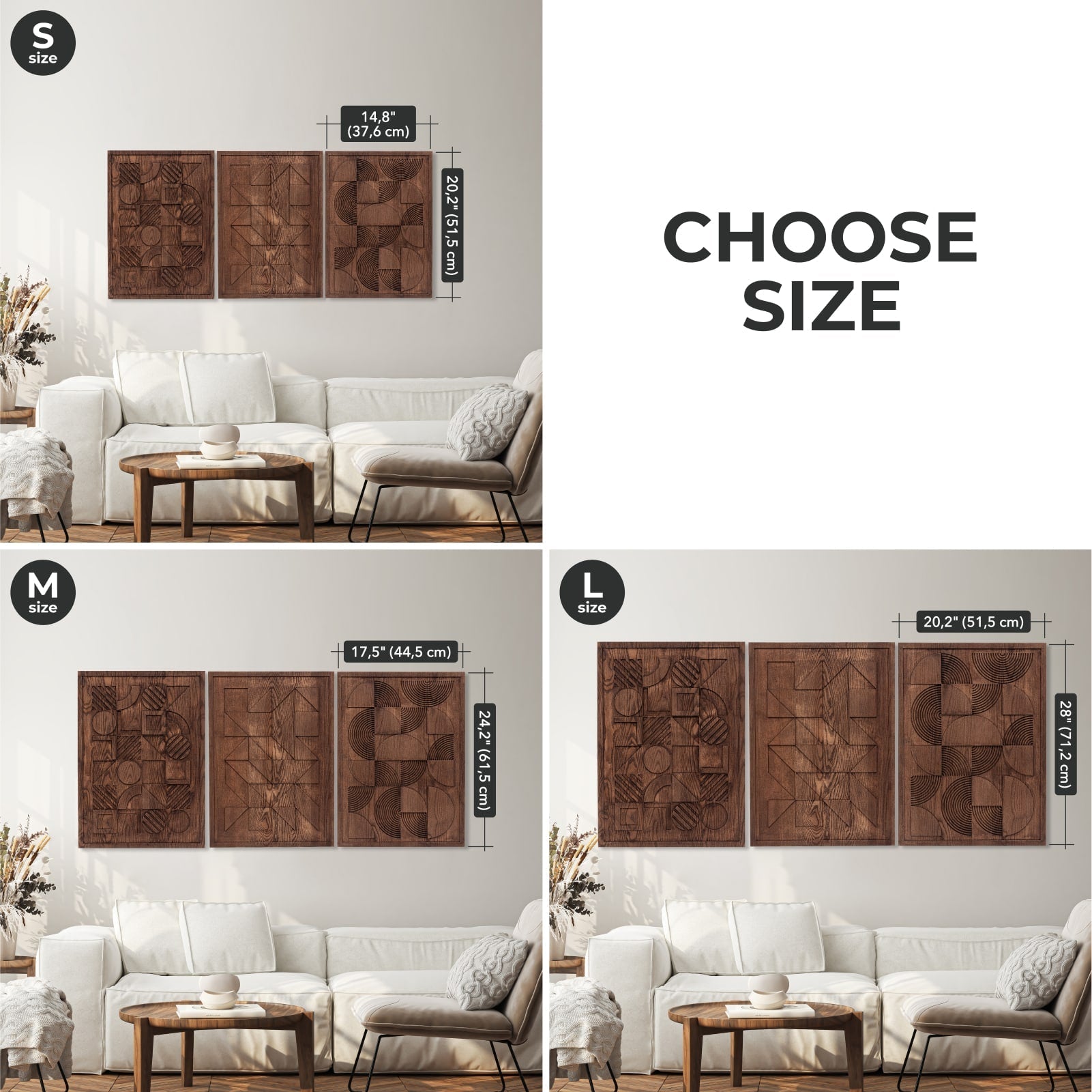Geometric Wall Decor Modern Abstract Home Artwork
