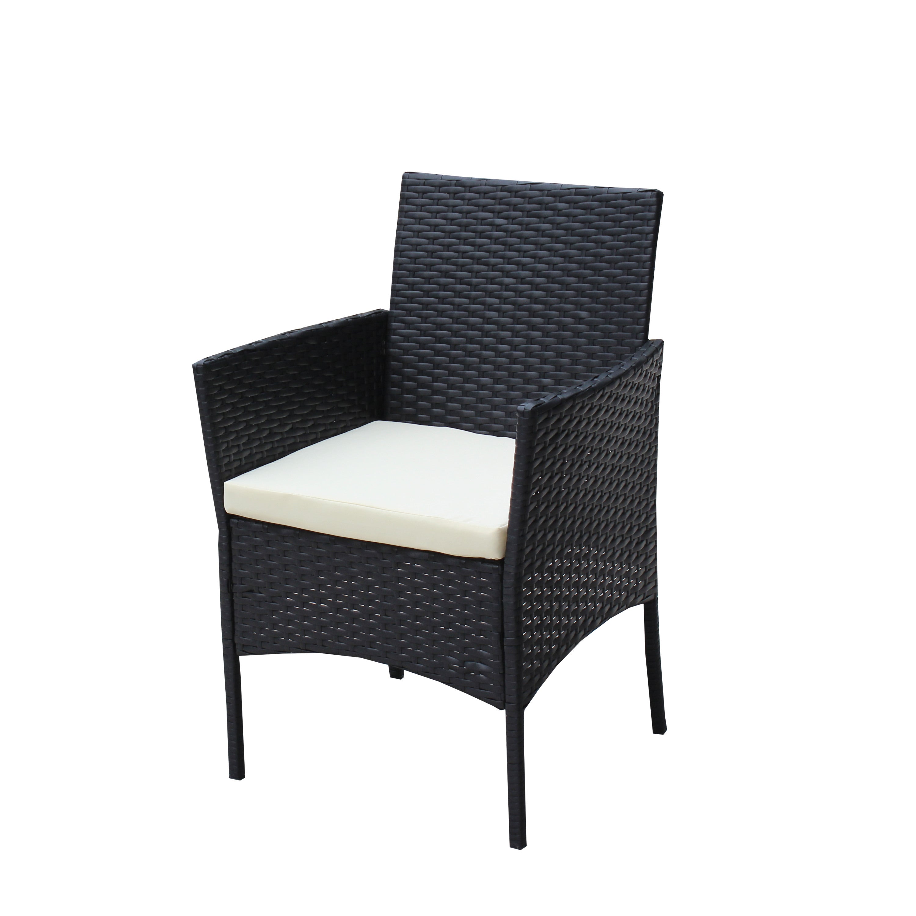 4-Piece Rattan Patio Furniture Set with Cushioned Wicker Sofa