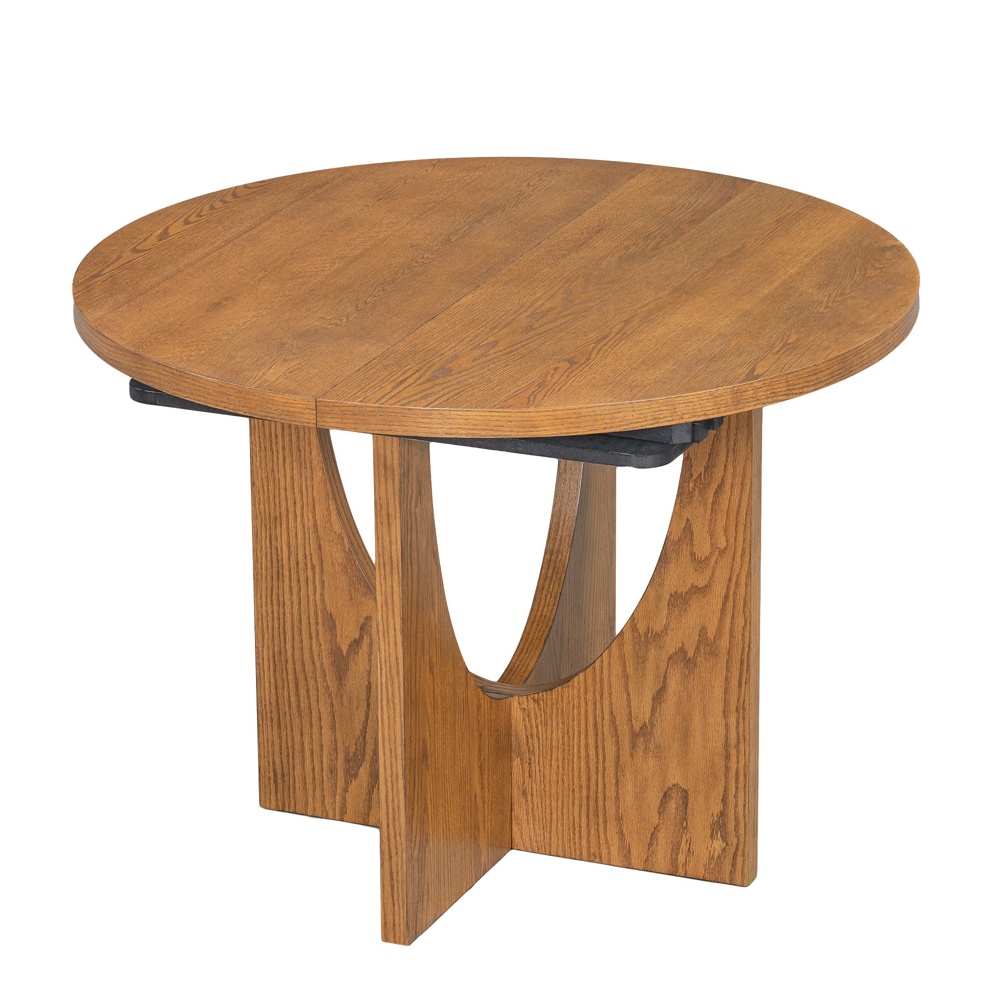 Modern 5-Piece Extendable Round Dining Table Set with 16.2inch Removable Leaf