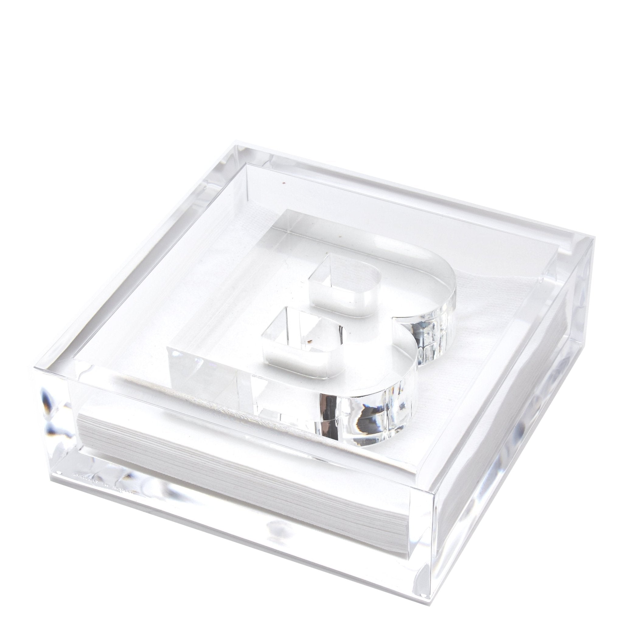 Personalized Initial Acrylic Cocktail Napkin Holder Elegant Decor