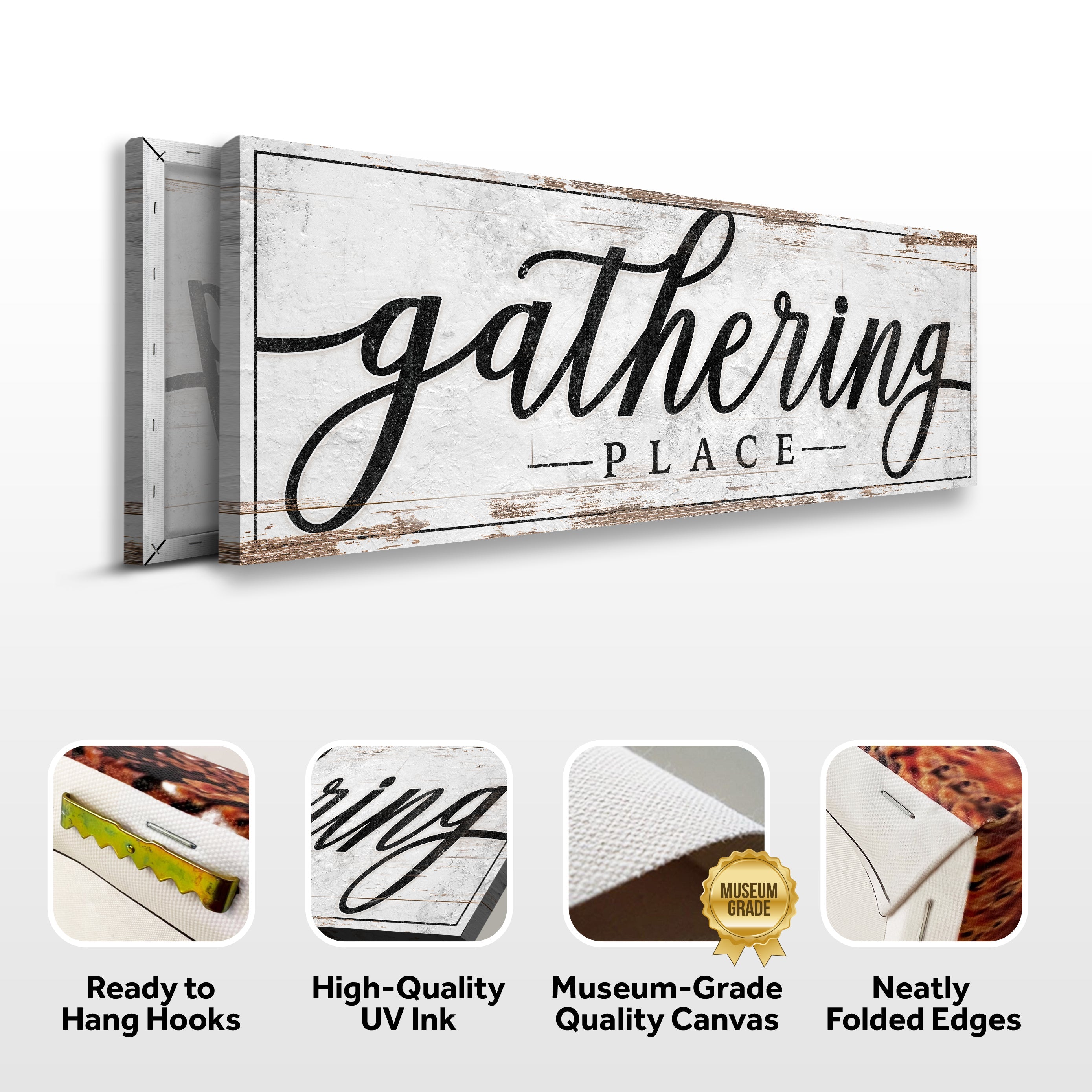 Gathering Place Kitchen Sign Canvas Wall Art Decor