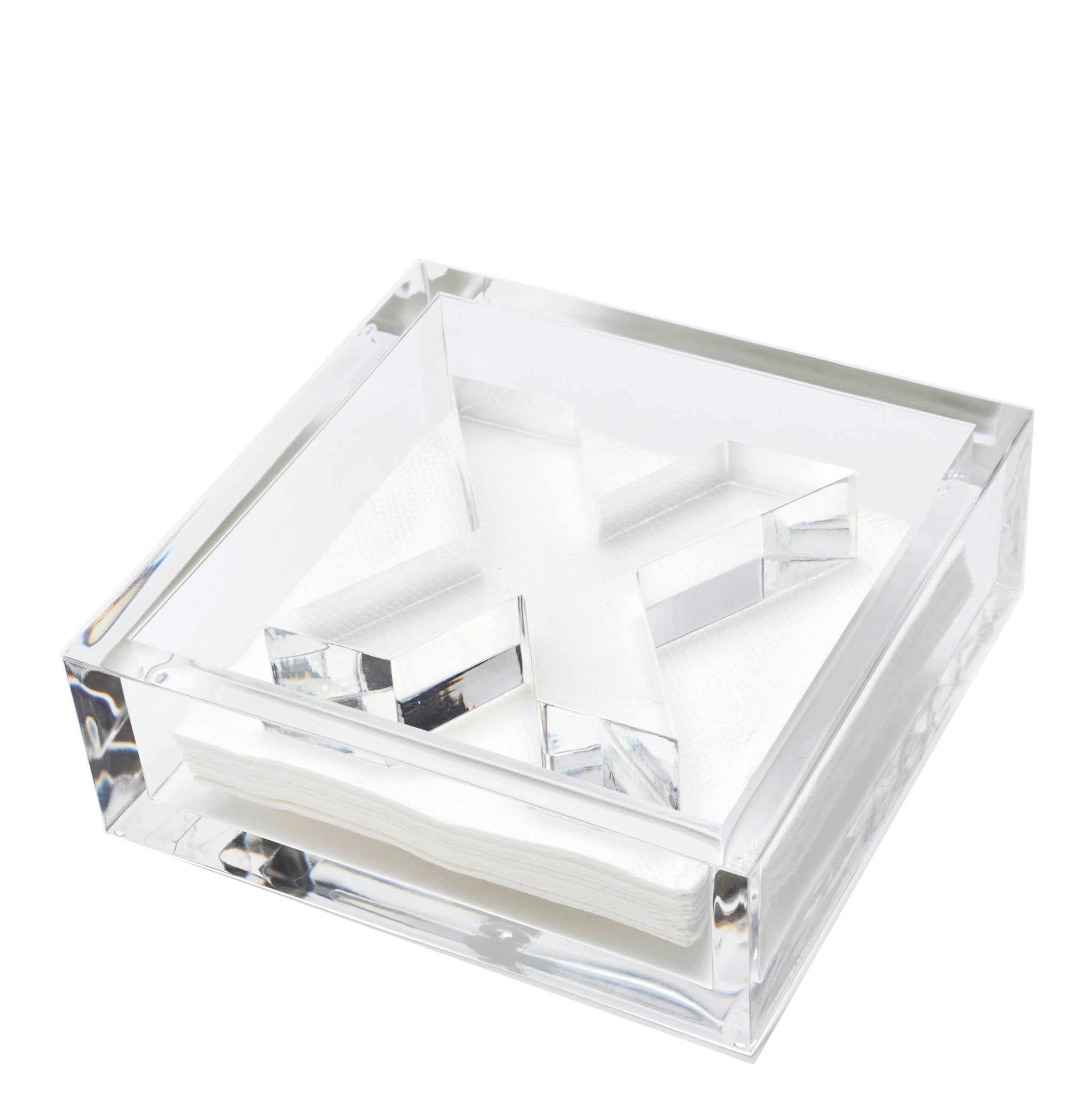 Personalized Initial Acrylic Cocktail Napkin Holder Elegant Decor