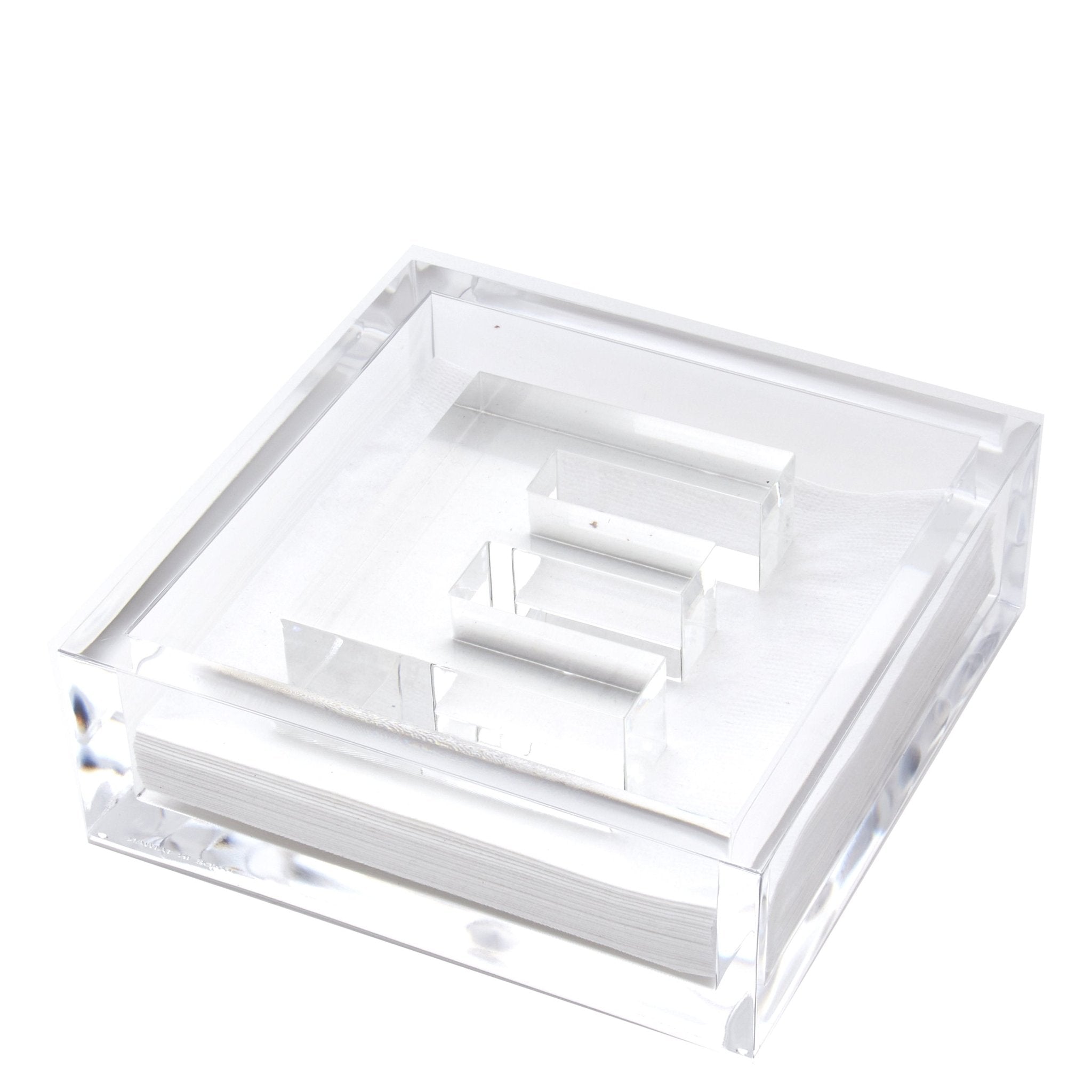Personalized Initial Acrylic Cocktail Napkin Holder Elegant Decor