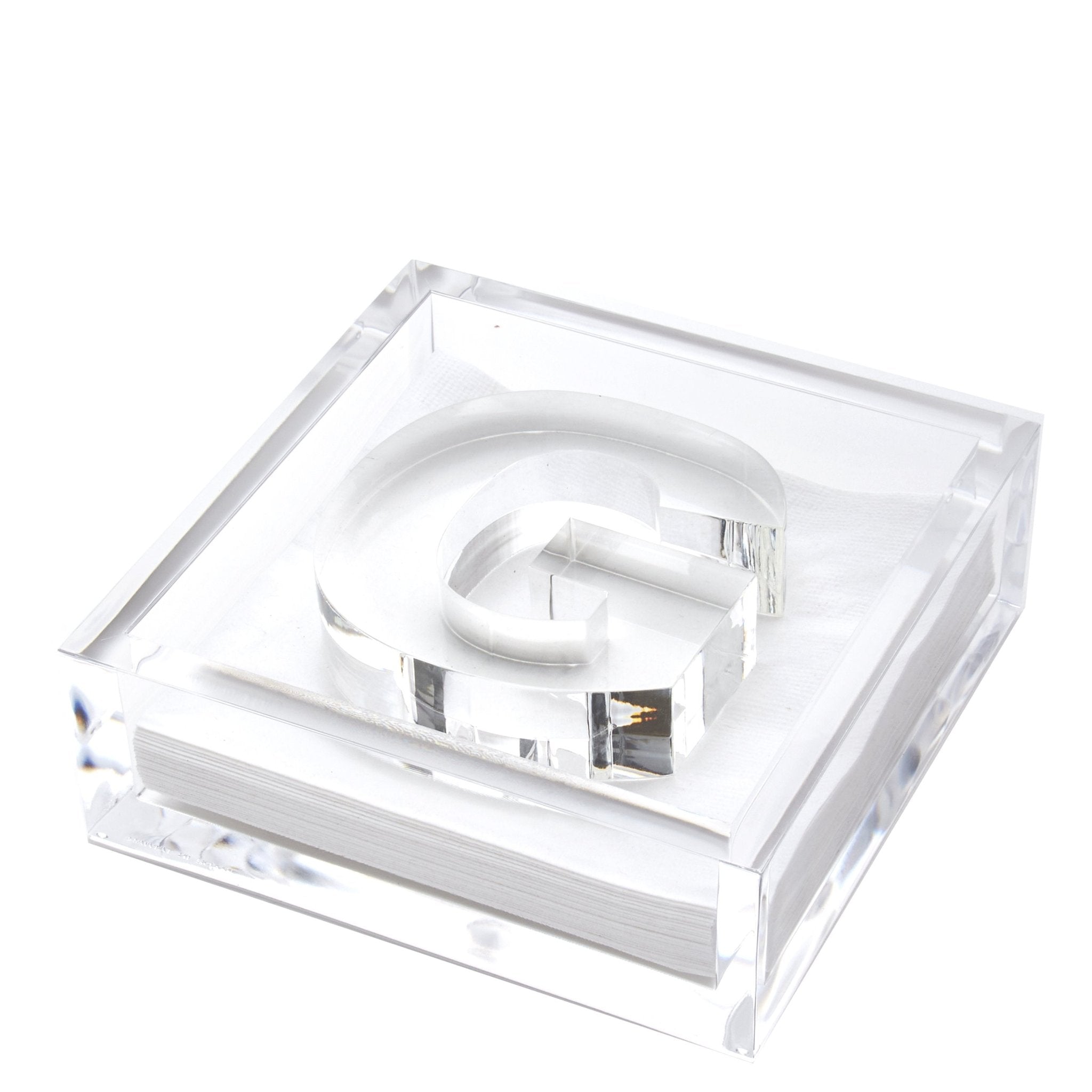 Personalized Initial Acrylic Cocktail Napkin Holder Elegant Decor