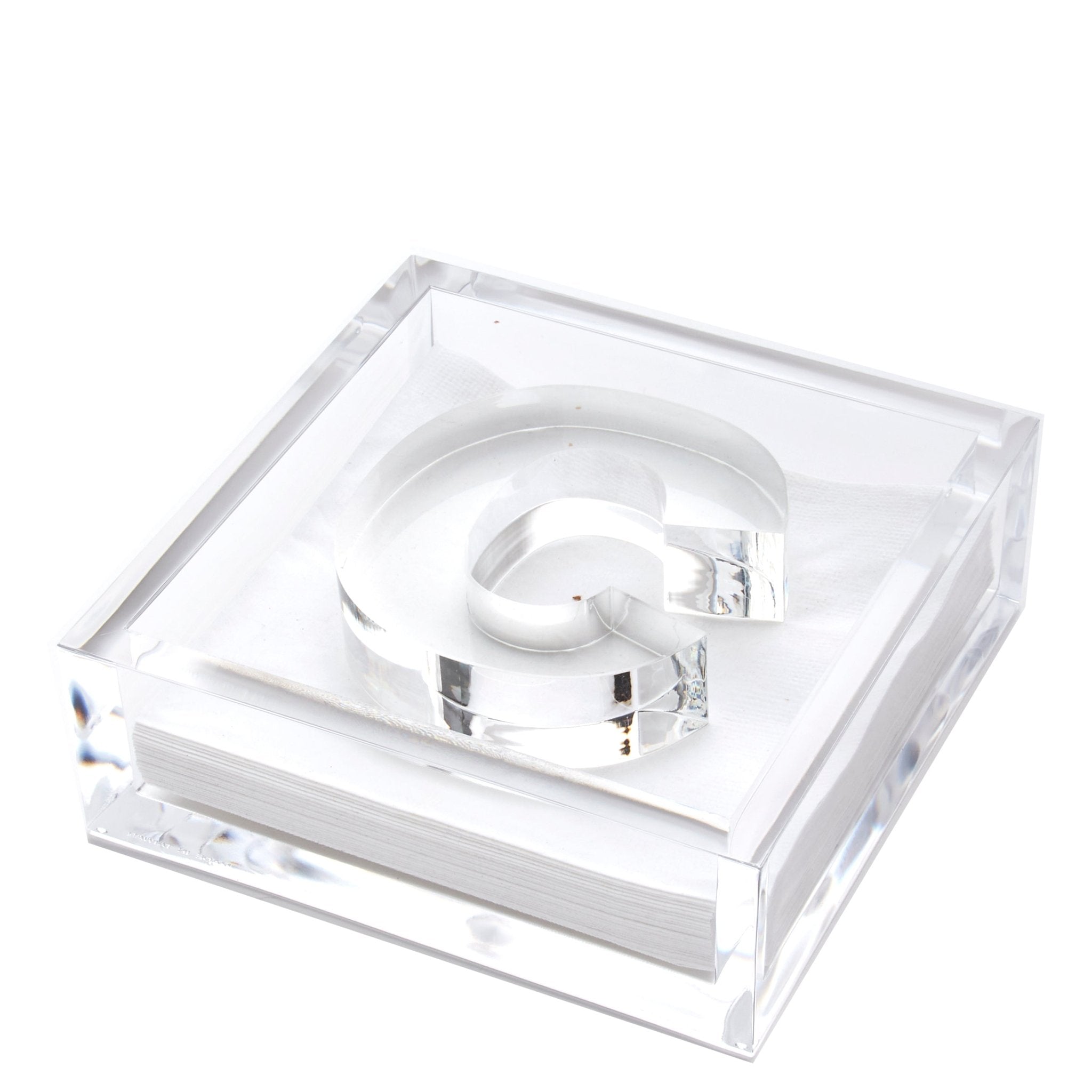 Personalized Initial Acrylic Cocktail Napkin Holder Elegant Decor