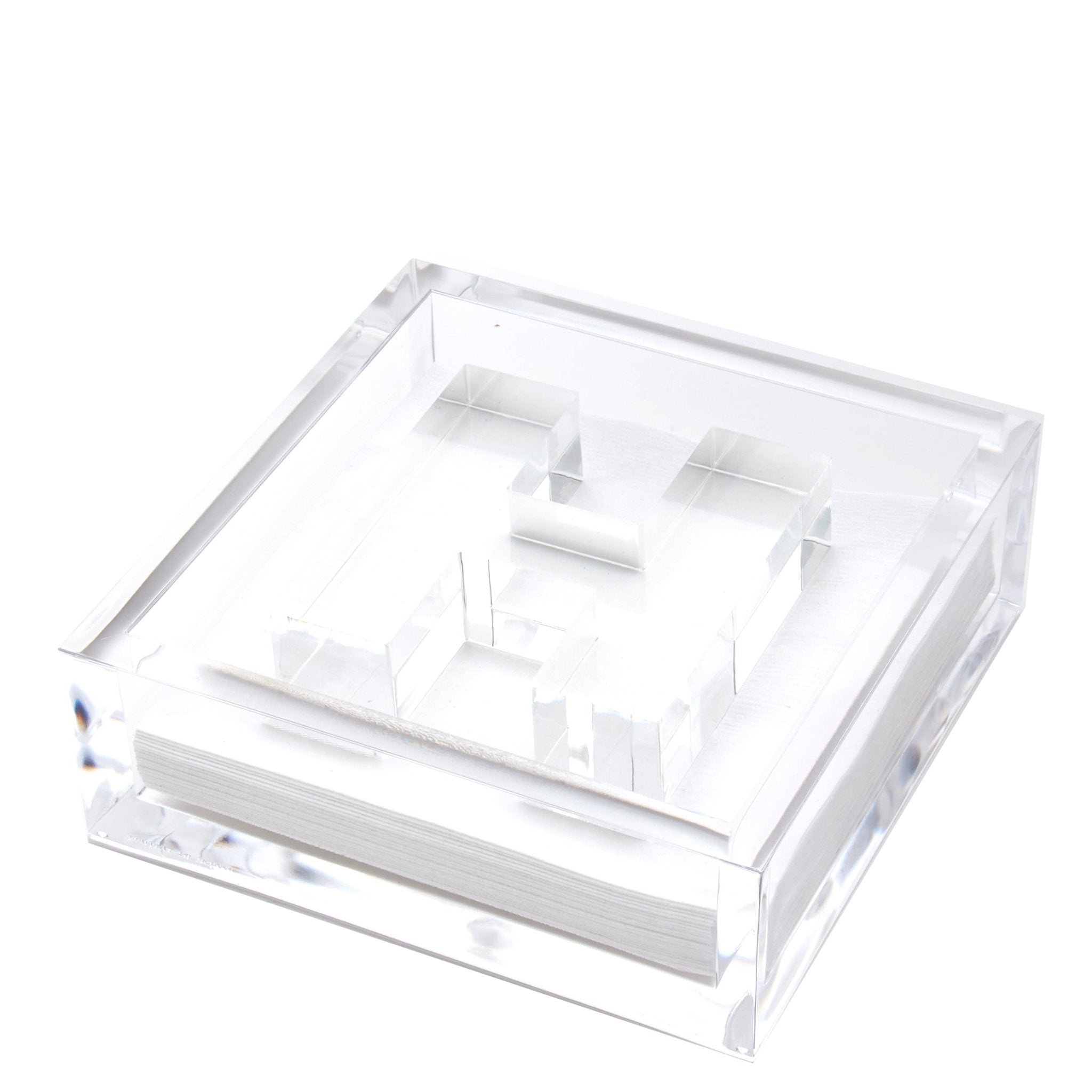 Personalized Initial Acrylic Cocktail Napkin Holder Elegant Decor