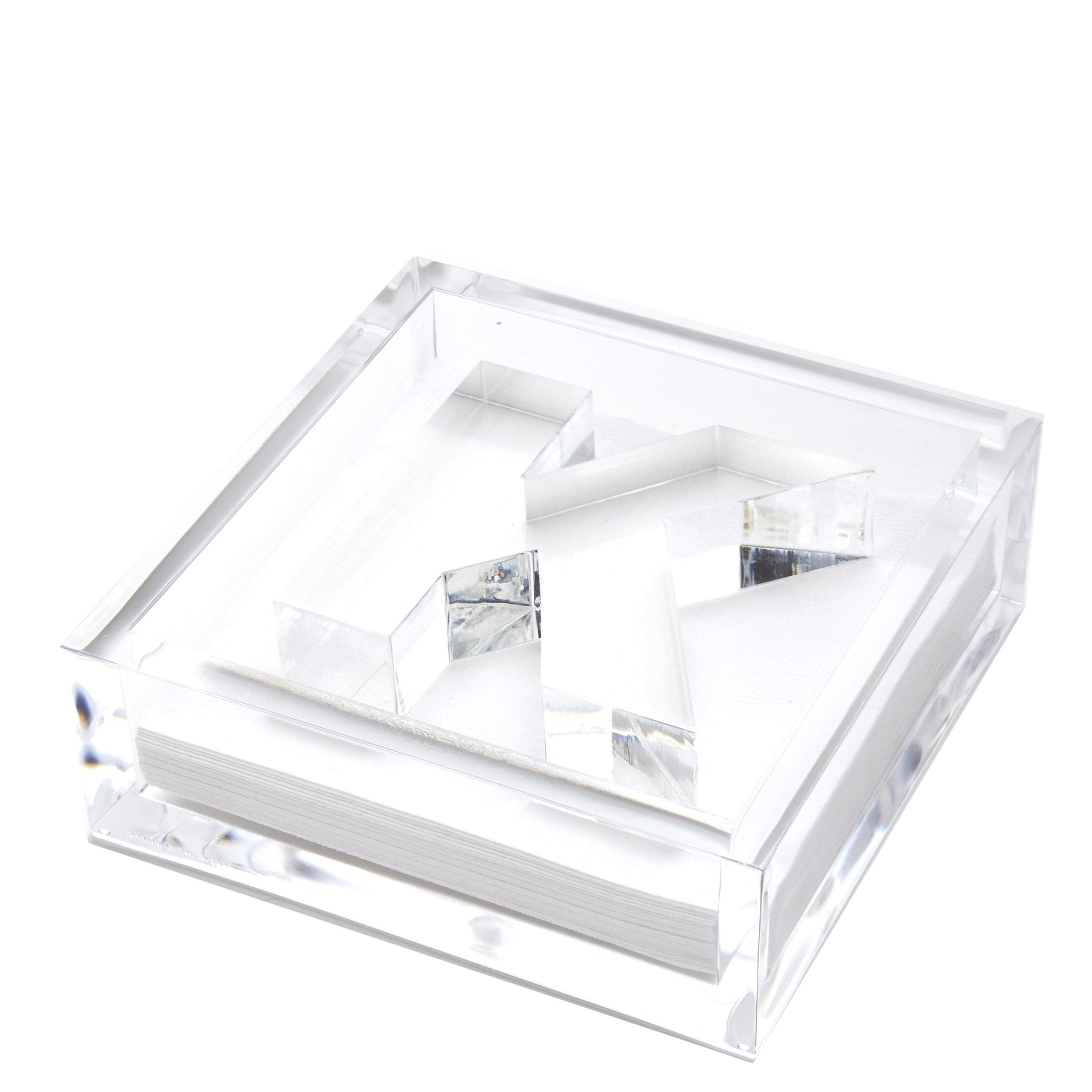 Personalized Initial Acrylic Cocktail Napkin Holder Elegant Decor