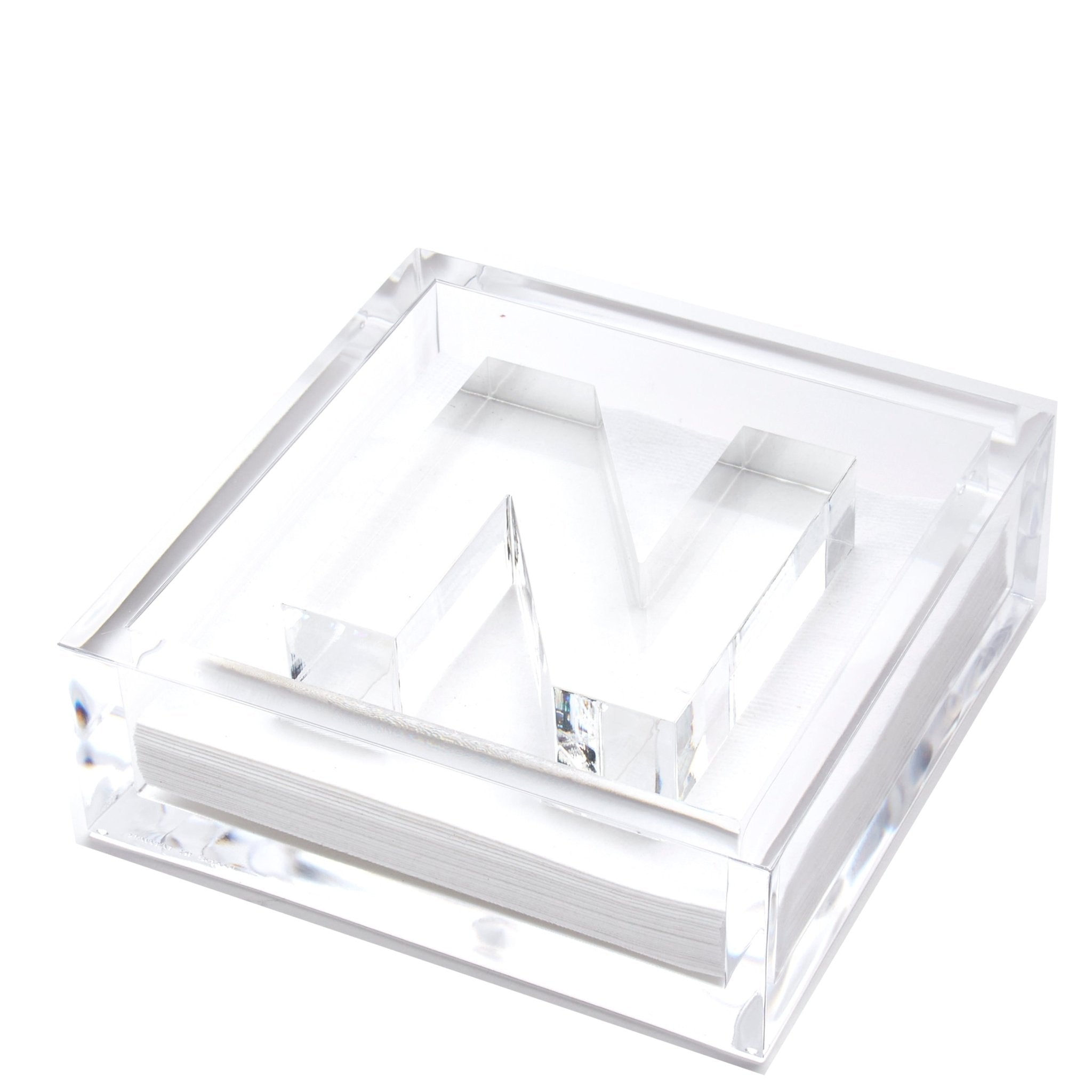 Personalized Initial Acrylic Cocktail Napkin Holder Elegant Decor