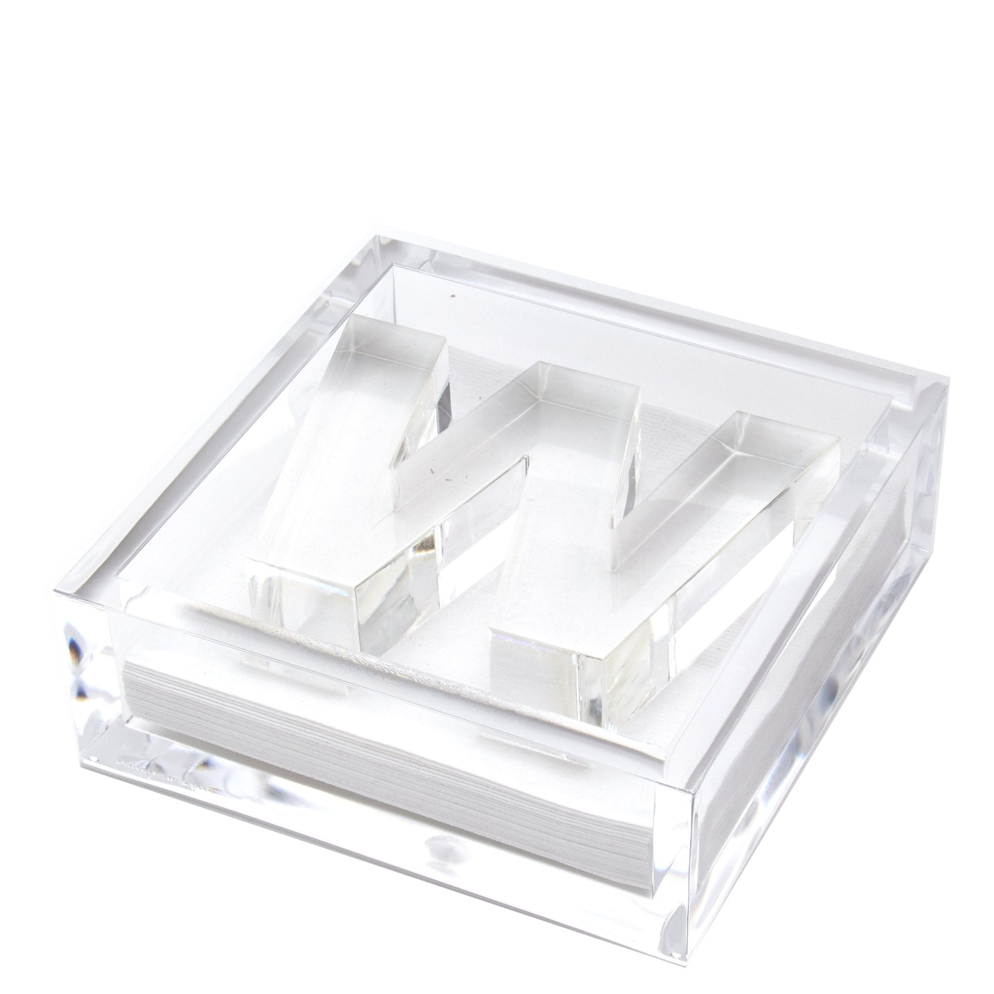 Personalized Initial Acrylic Cocktail Napkin Holder Elegant Decor