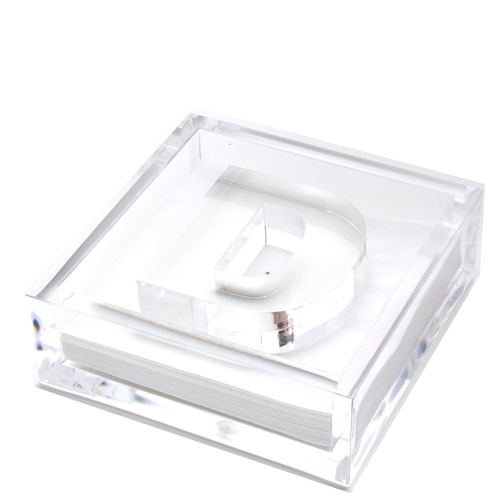 Personalized Initial Acrylic Cocktail Napkin Holder Elegant Decor