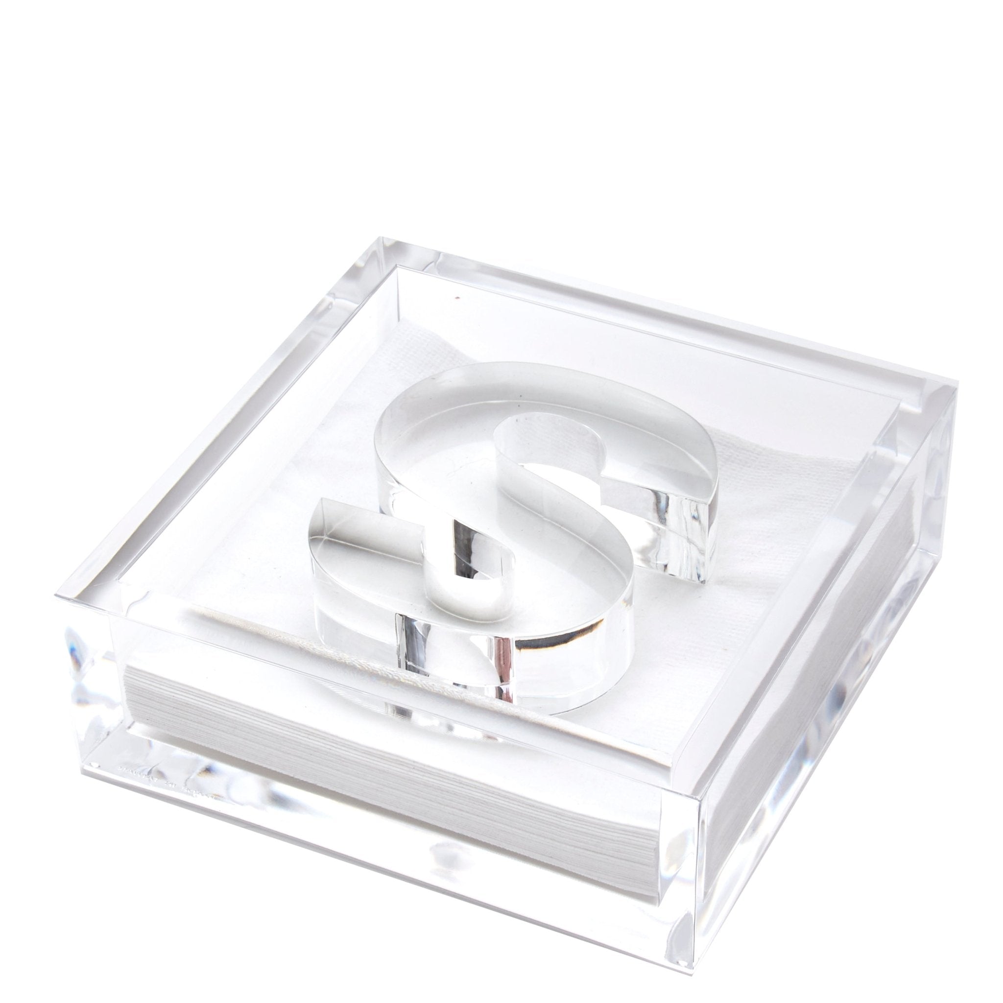 Personalized Initial Acrylic Cocktail Napkin Holder Elegant Decor