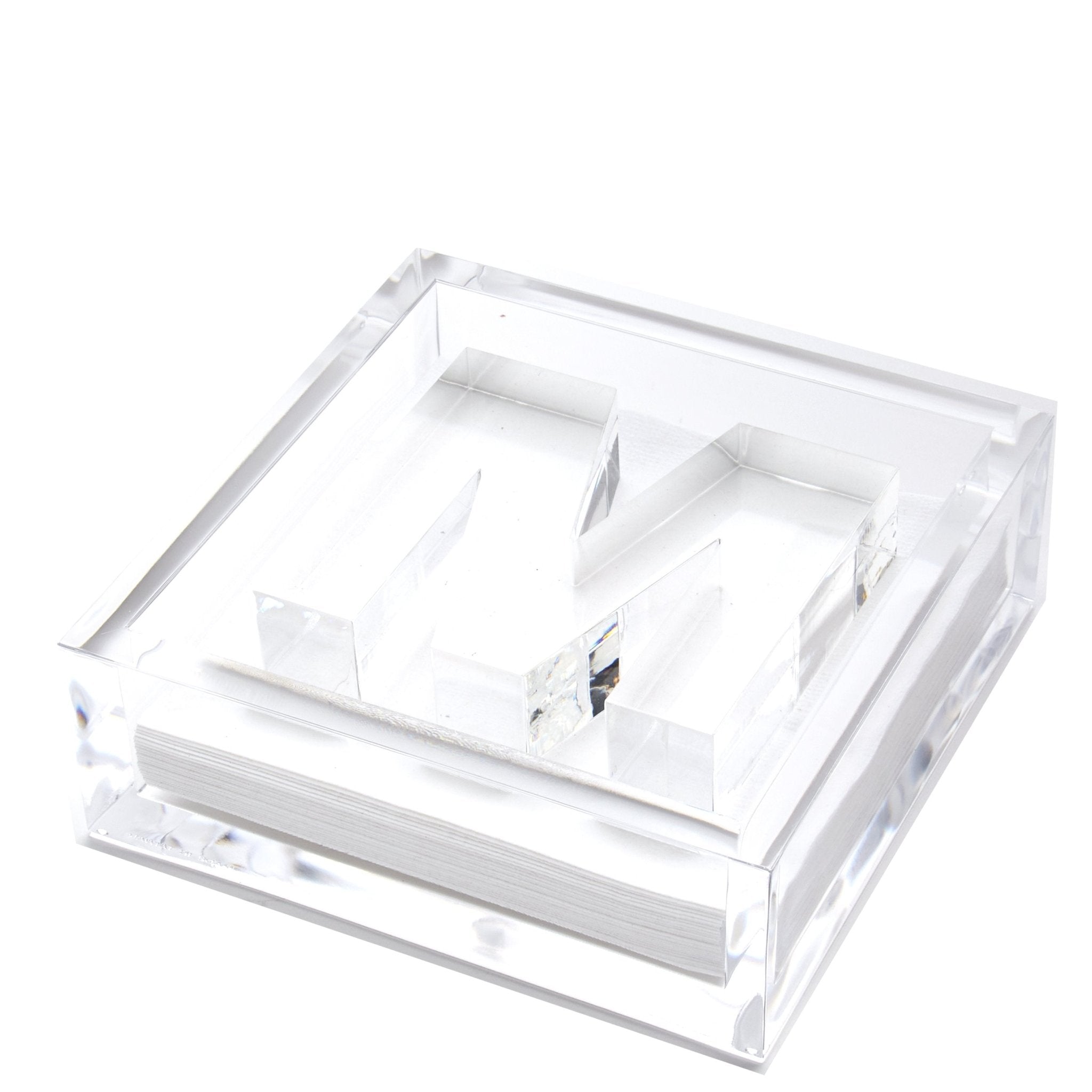 Personalized Initial Acrylic Cocktail Napkin Holder Elegant Decor
