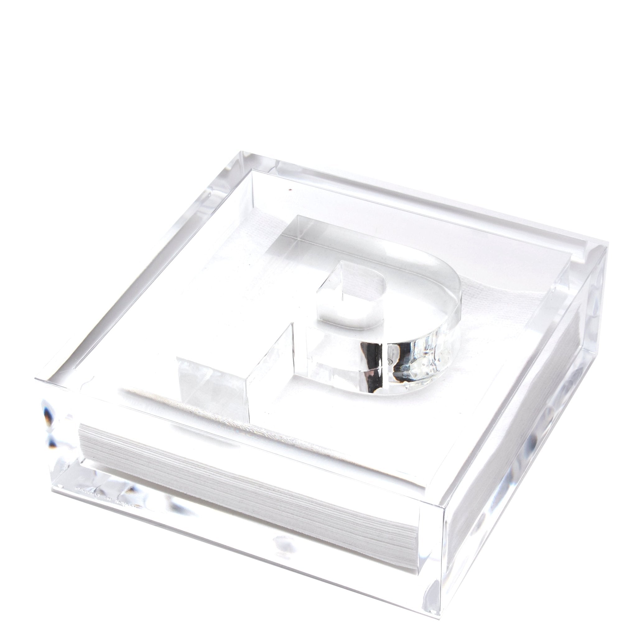 Personalized Initial Acrylic Cocktail Napkin Holder Elegant Decor