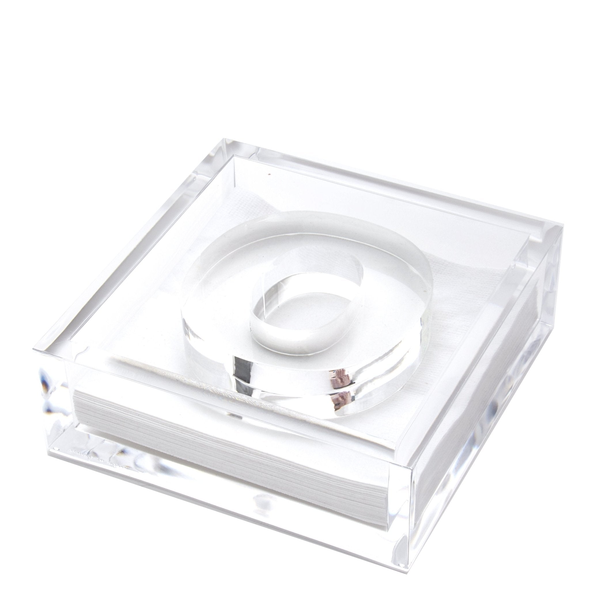 Personalized Initial Acrylic Cocktail Napkin Holder Elegant Decor