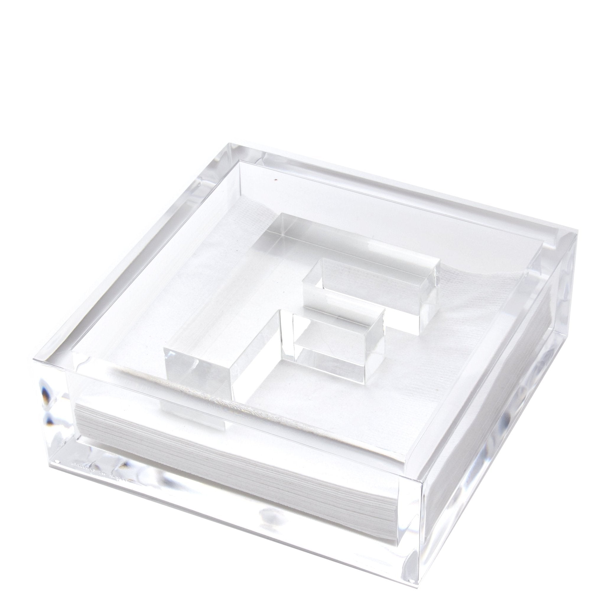 Personalized Initial Acrylic Cocktail Napkin Holder Elegant Decor
