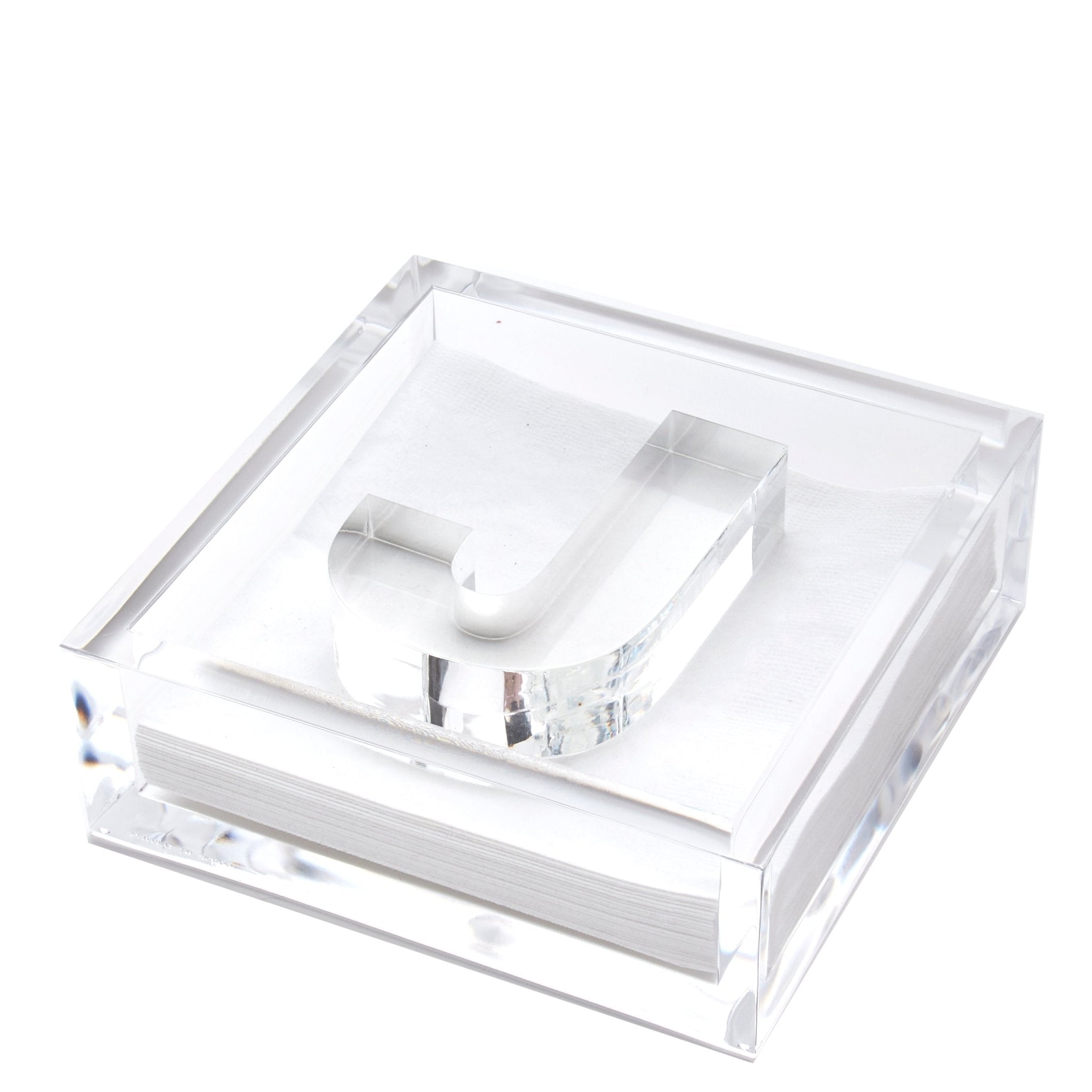 Personalized Initial Acrylic Cocktail Napkin Holder Elegant Decor