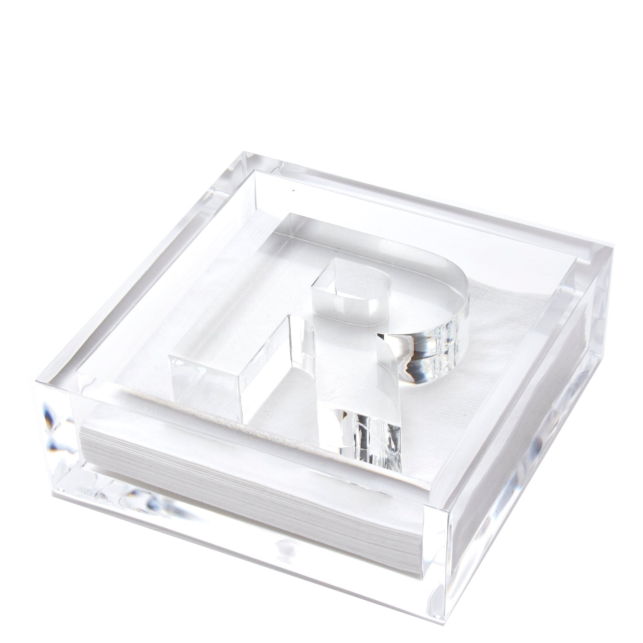 Personalized Initial Acrylic Cocktail Napkin Holder Elegant Decor
