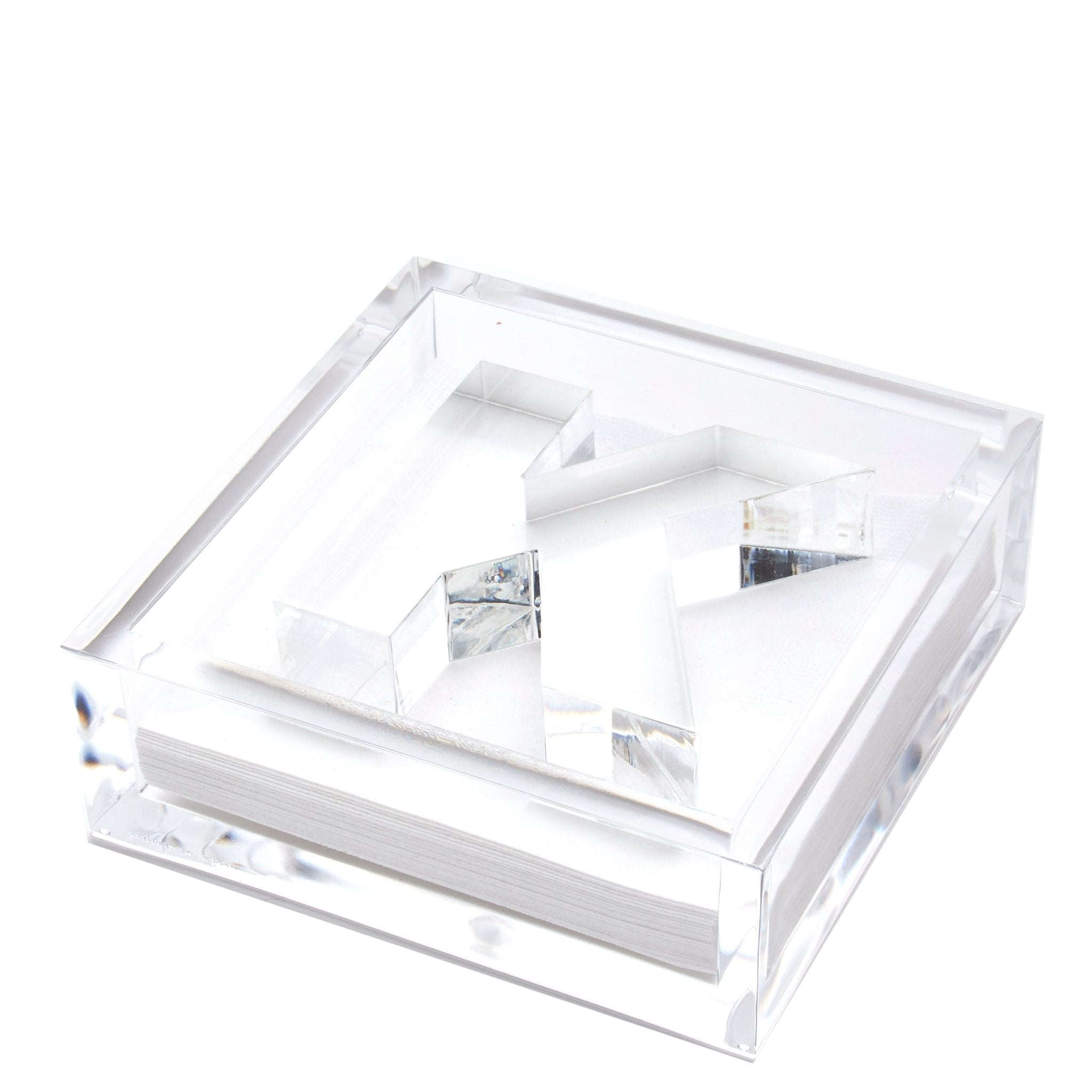 Personalized Initial Acrylic Cocktail Napkin Holder Elegant Decor