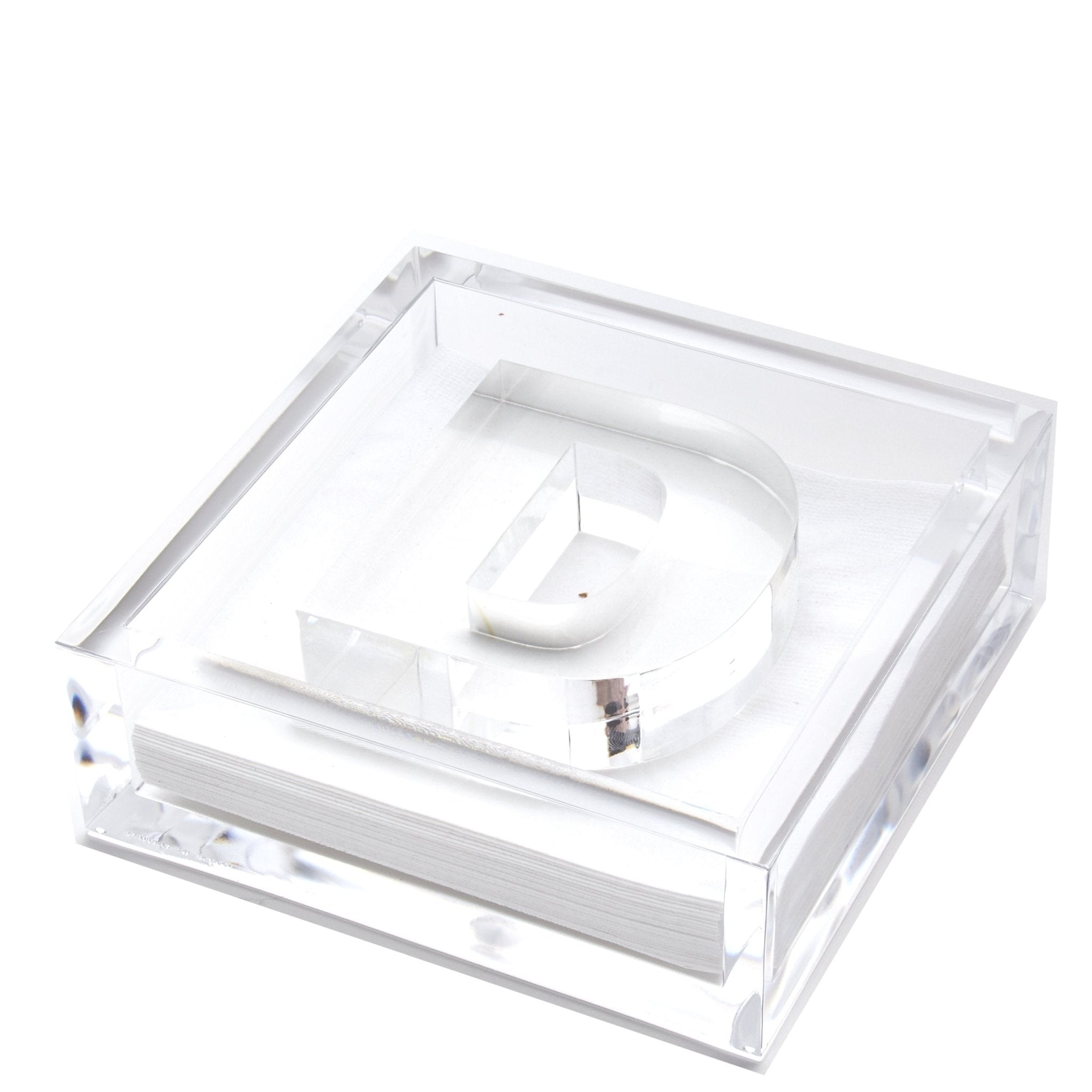 Personalized Initial Acrylic Cocktail Napkin Holder Elegant Decor