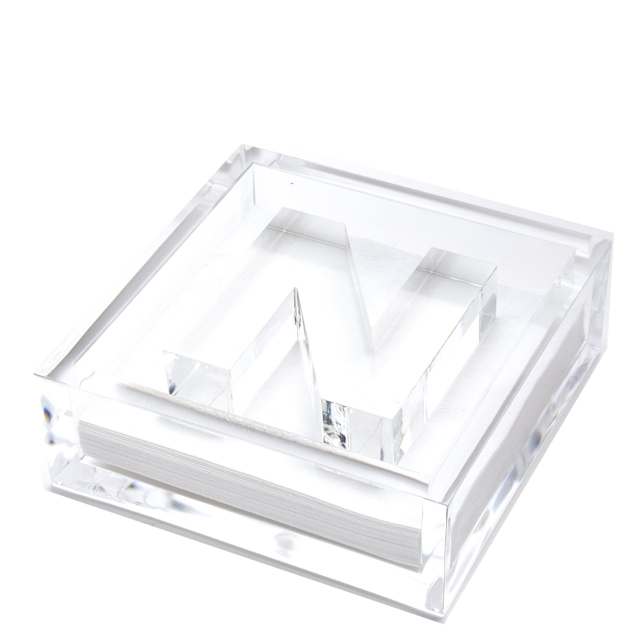 Personalized Initial Acrylic Cocktail Napkin Holder Elegant Decor