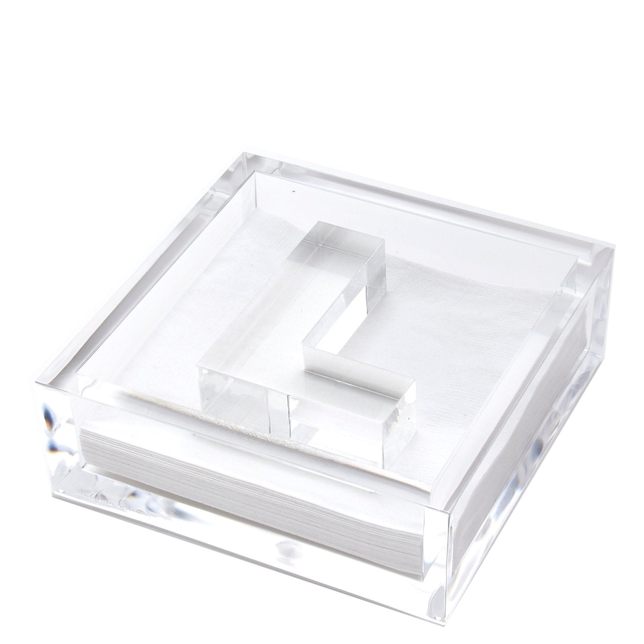 Personalized Initial Acrylic Cocktail Napkin Holder Elegant Decor