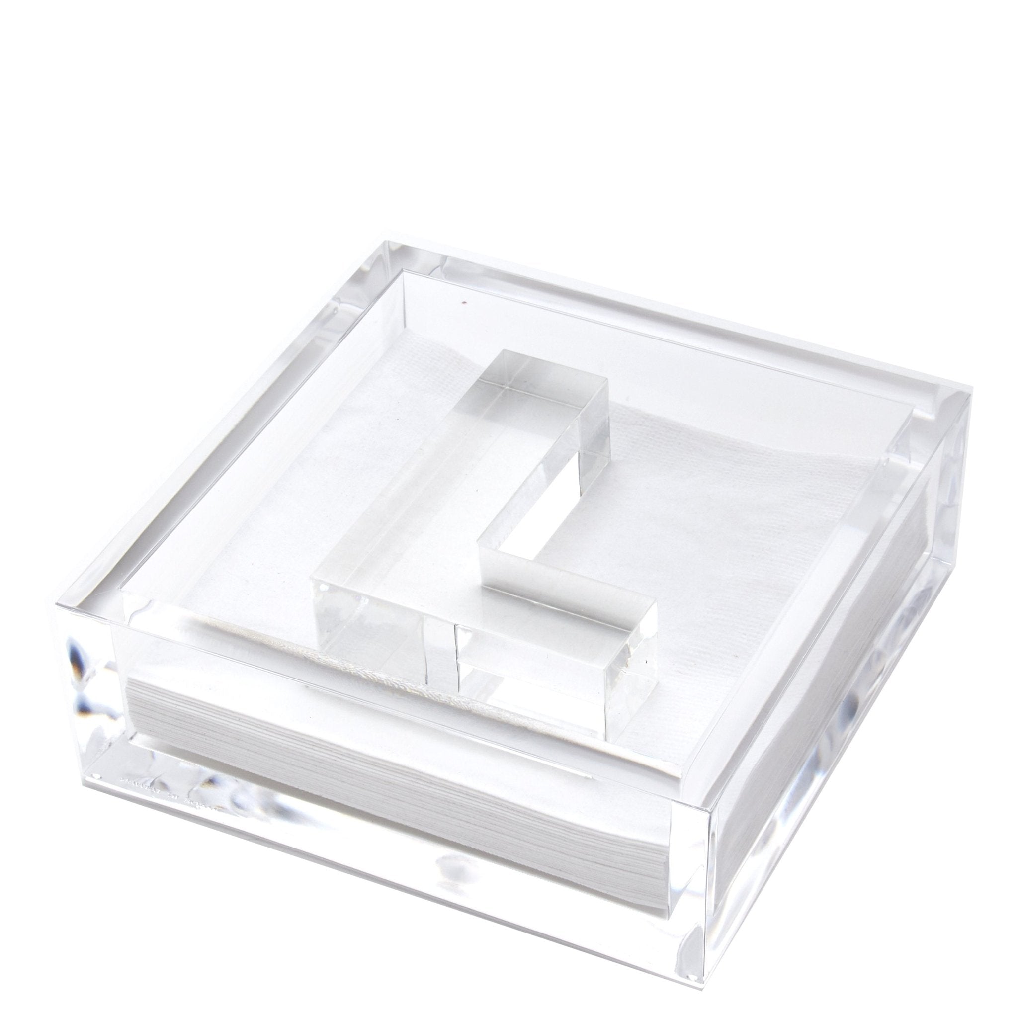 Personalized Initial Acrylic Cocktail Napkin Holder Elegant Decor