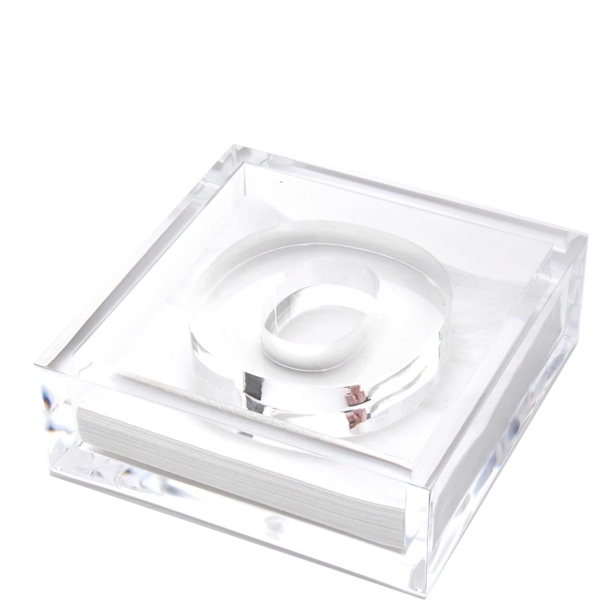 Personalized Initial Acrylic Cocktail Napkin Holder Elegant Decor