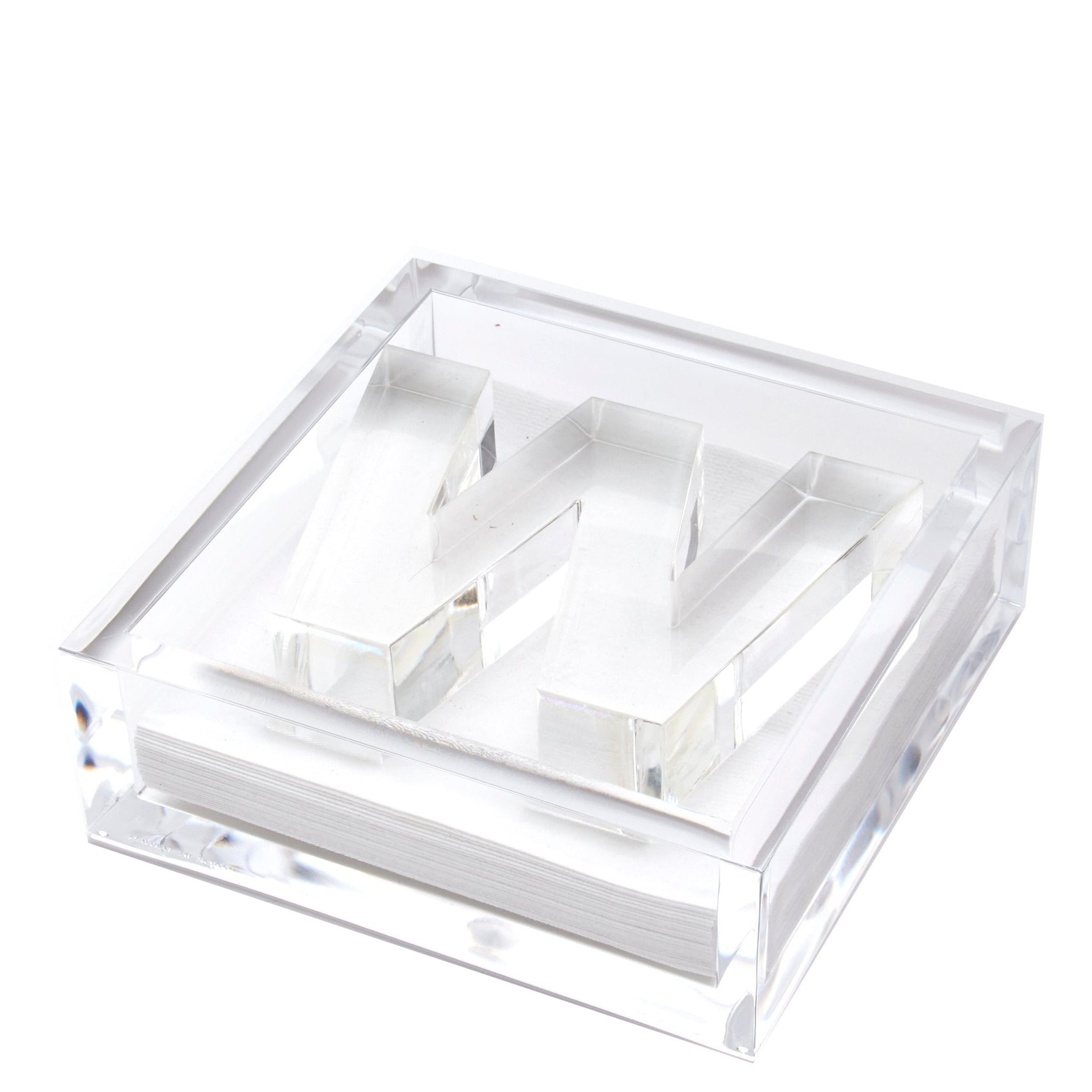 Personalized Initial Acrylic Cocktail Napkin Holder Elegant Decor