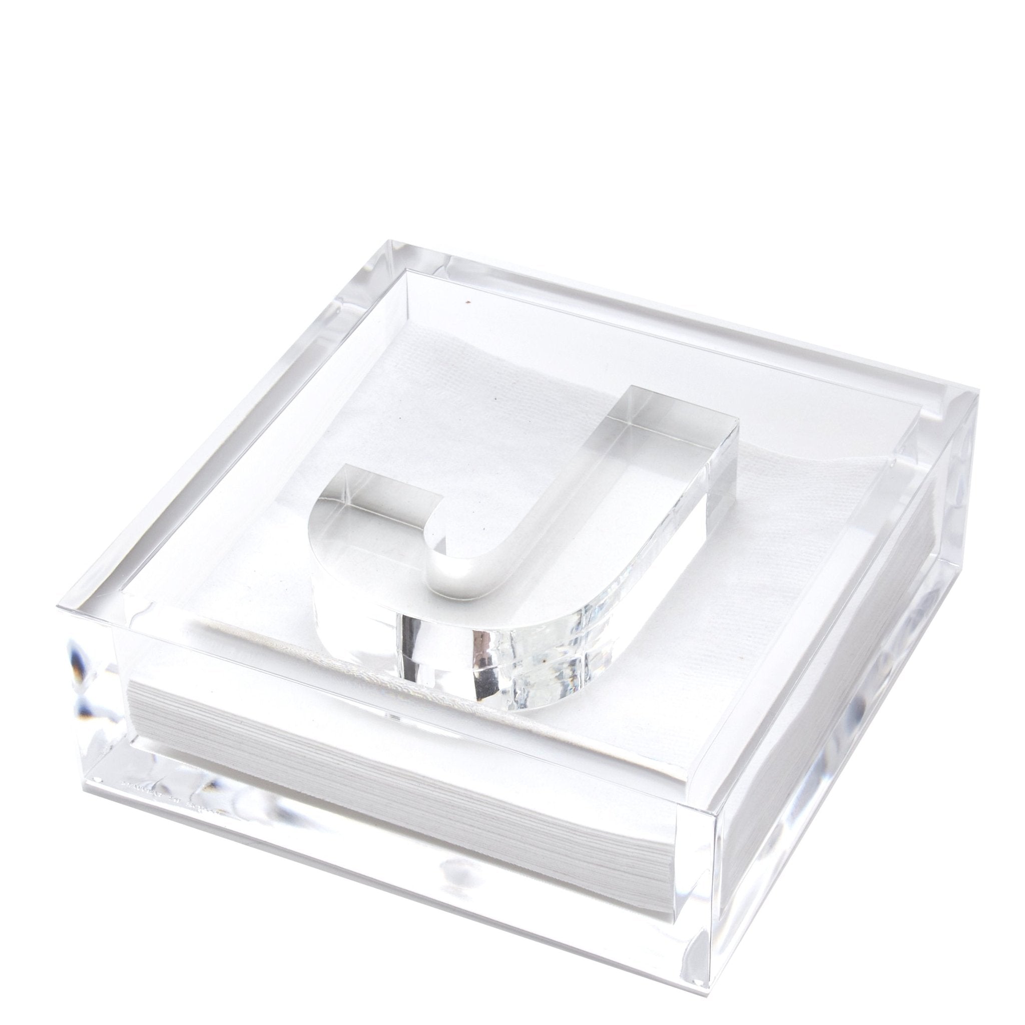 Personalized Initial Acrylic Cocktail Napkin Holder Elegant Decor