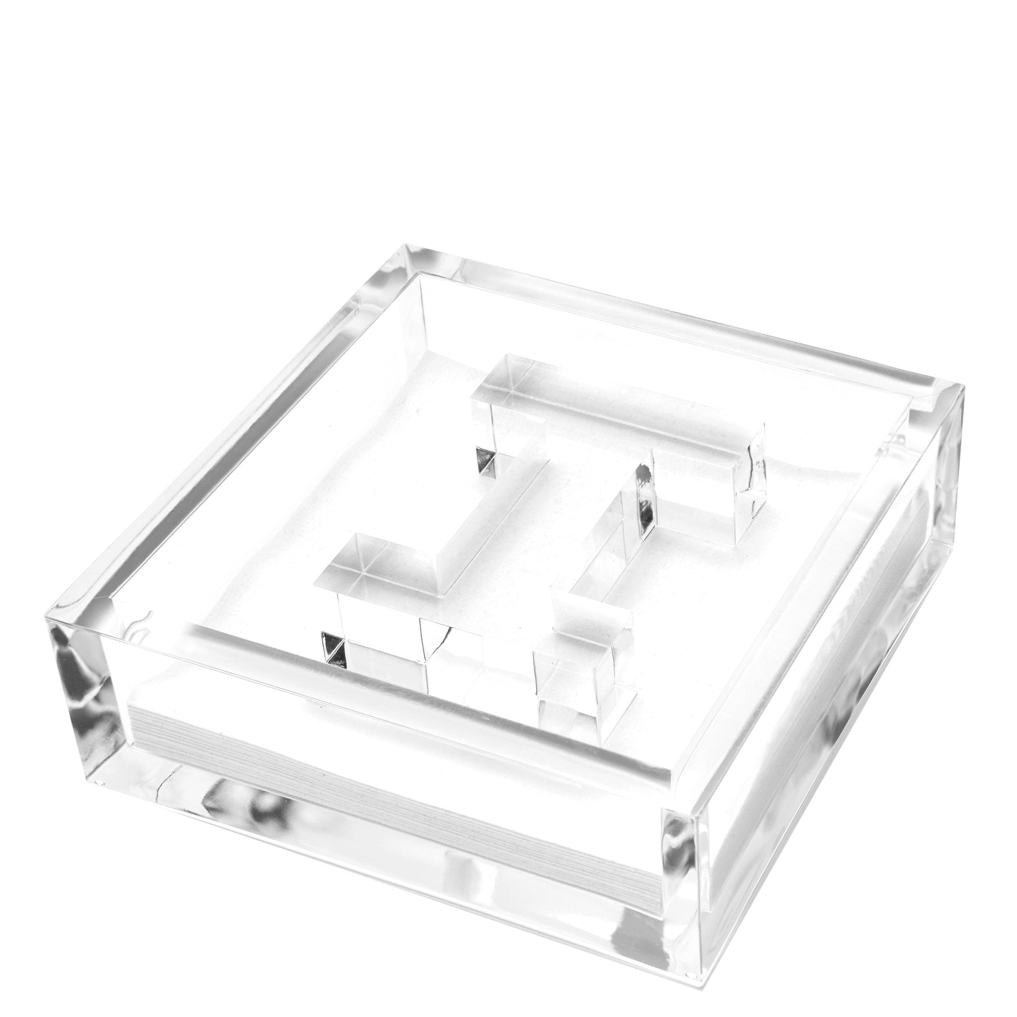Personalized Initial Acrylic Cocktail Napkin Holder Elegant Decor
