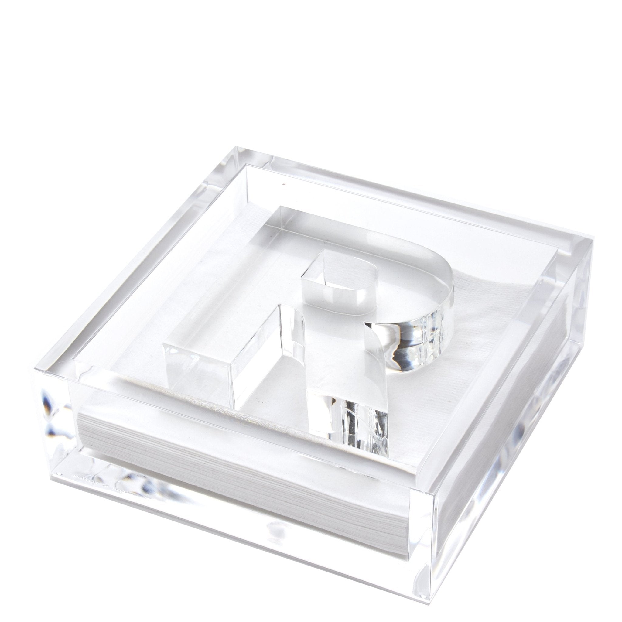 Personalized Initial Acrylic Cocktail Napkin Holder Elegant Decor