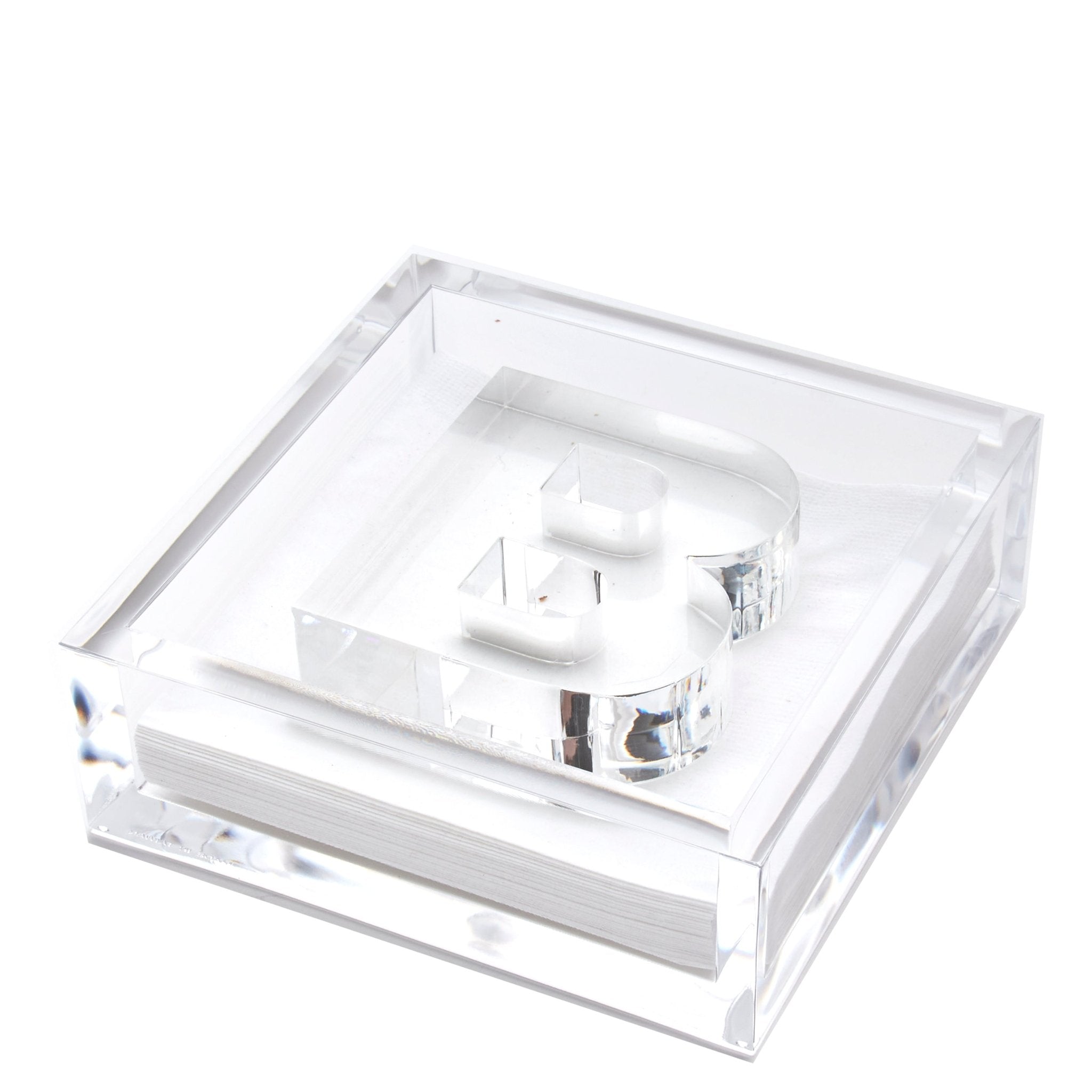 Personalized Initial Acrylic Cocktail Napkin Holder Elegant Decor