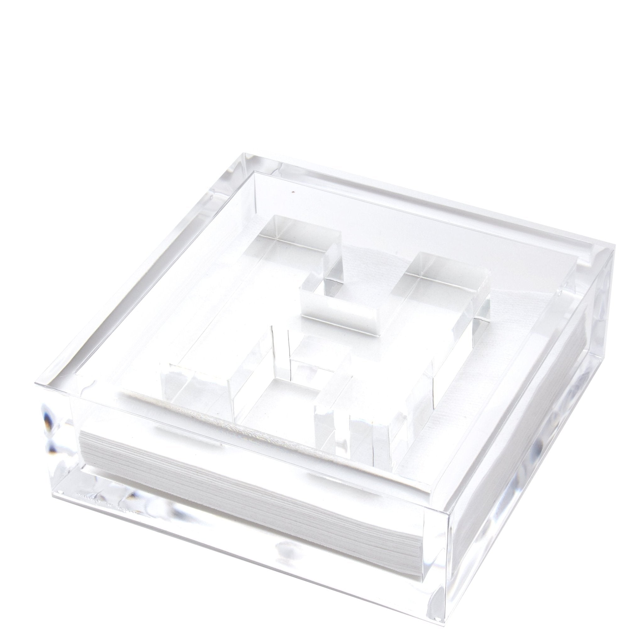 Personalized Initial Acrylic Cocktail Napkin Holder Elegant Decor