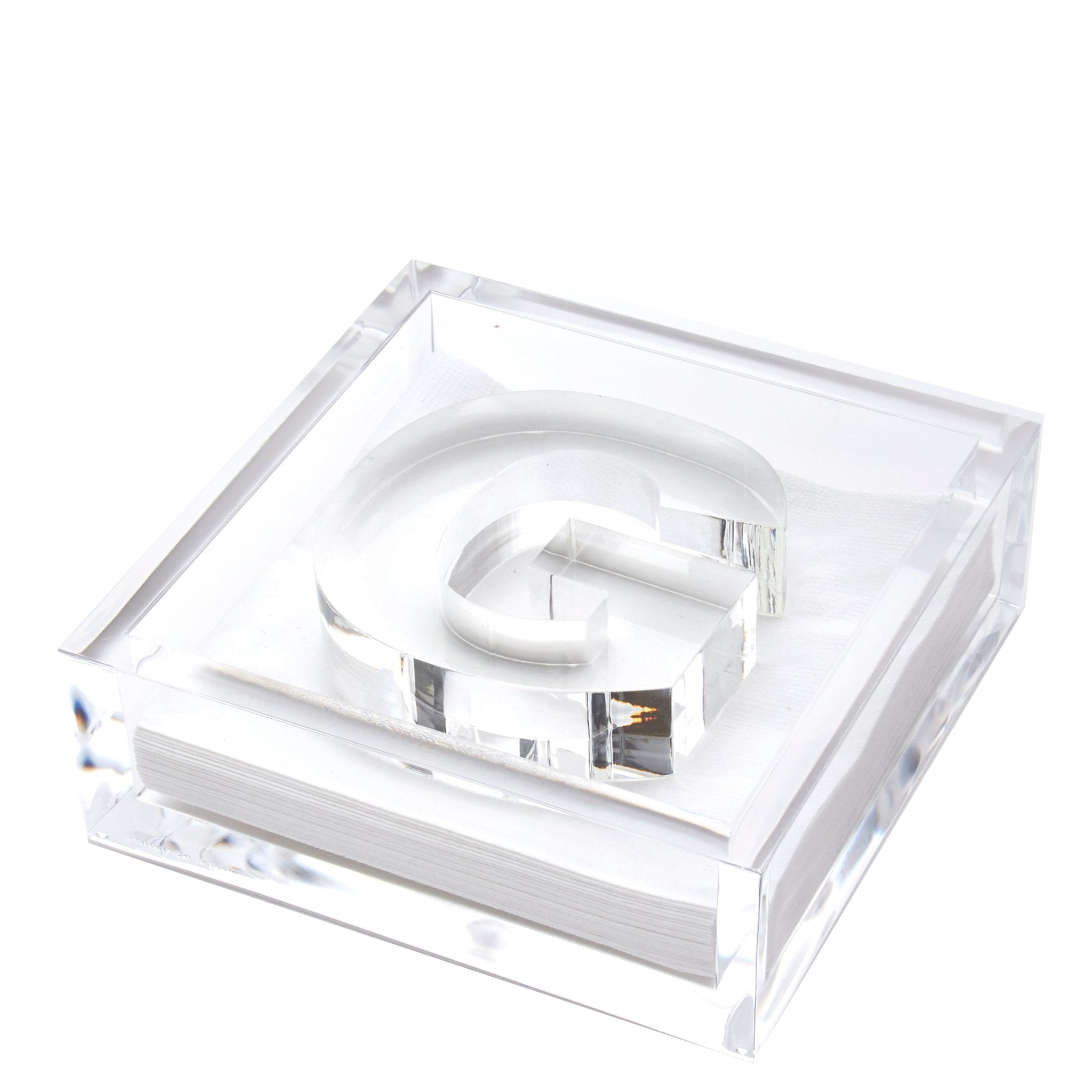 Personalized Initial Acrylic Cocktail Napkin Holder Elegant Decor