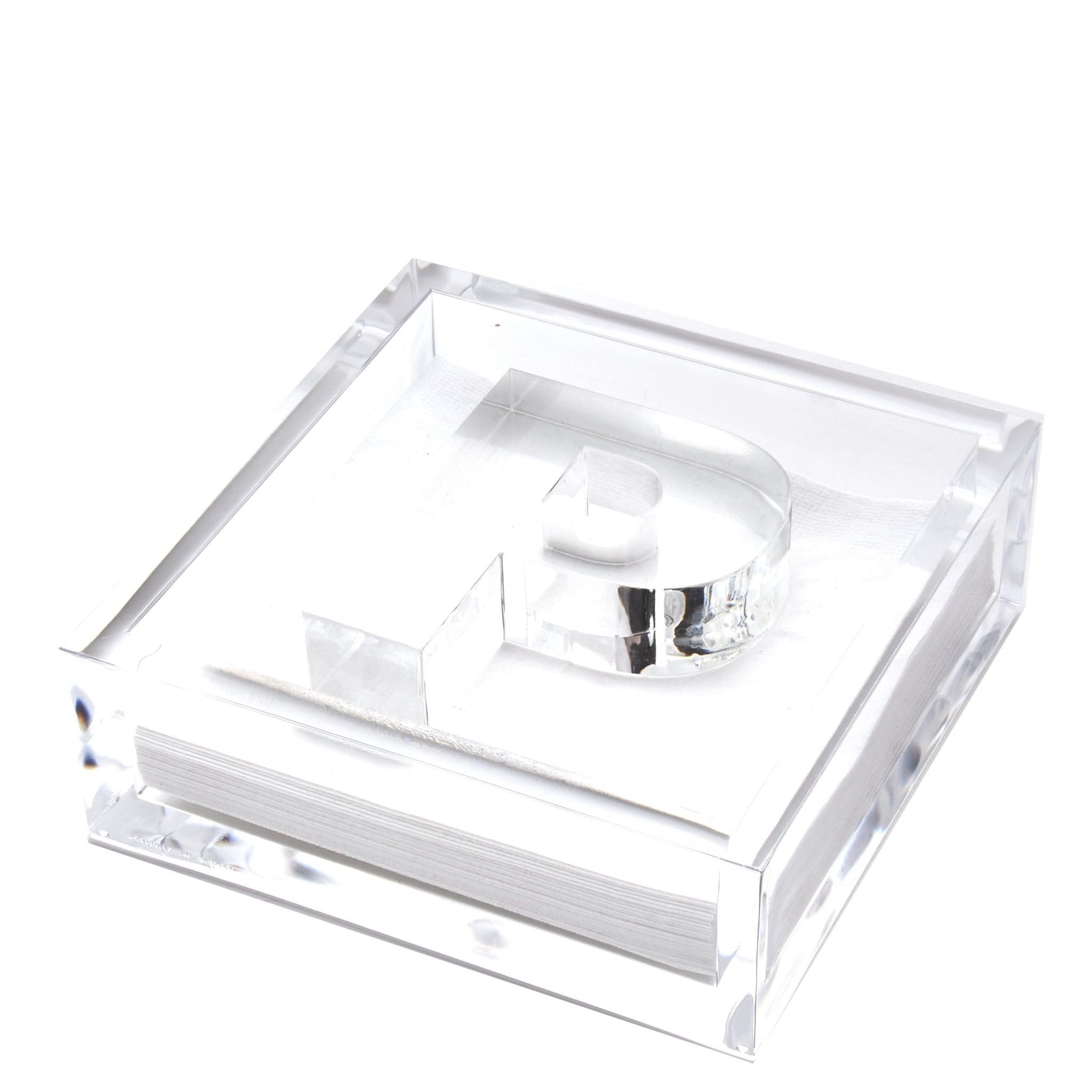 Personalized Initial Acrylic Cocktail Napkin Holder Elegant Decor