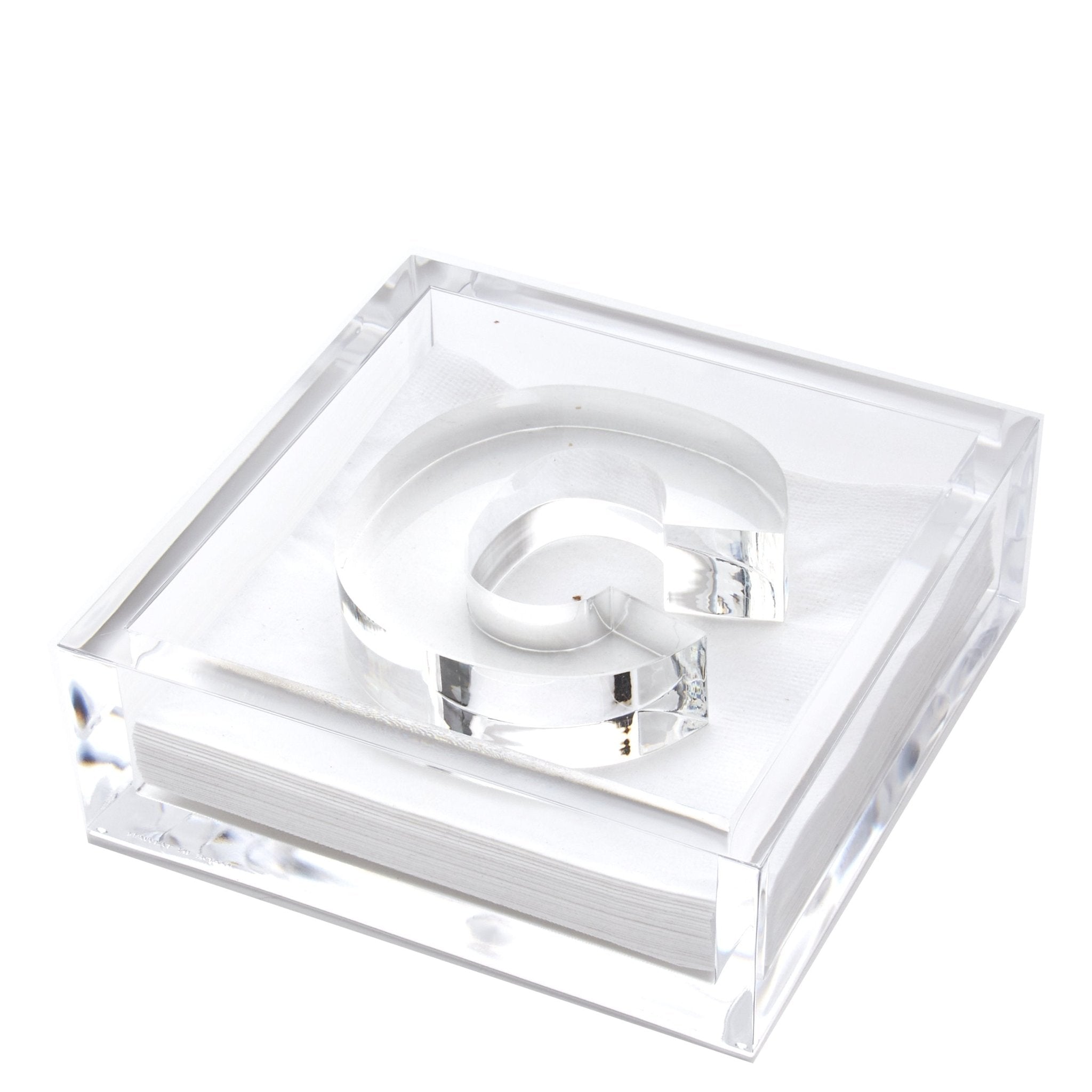 Personalized Initial Acrylic Cocktail Napkin Holder Elegant Decor